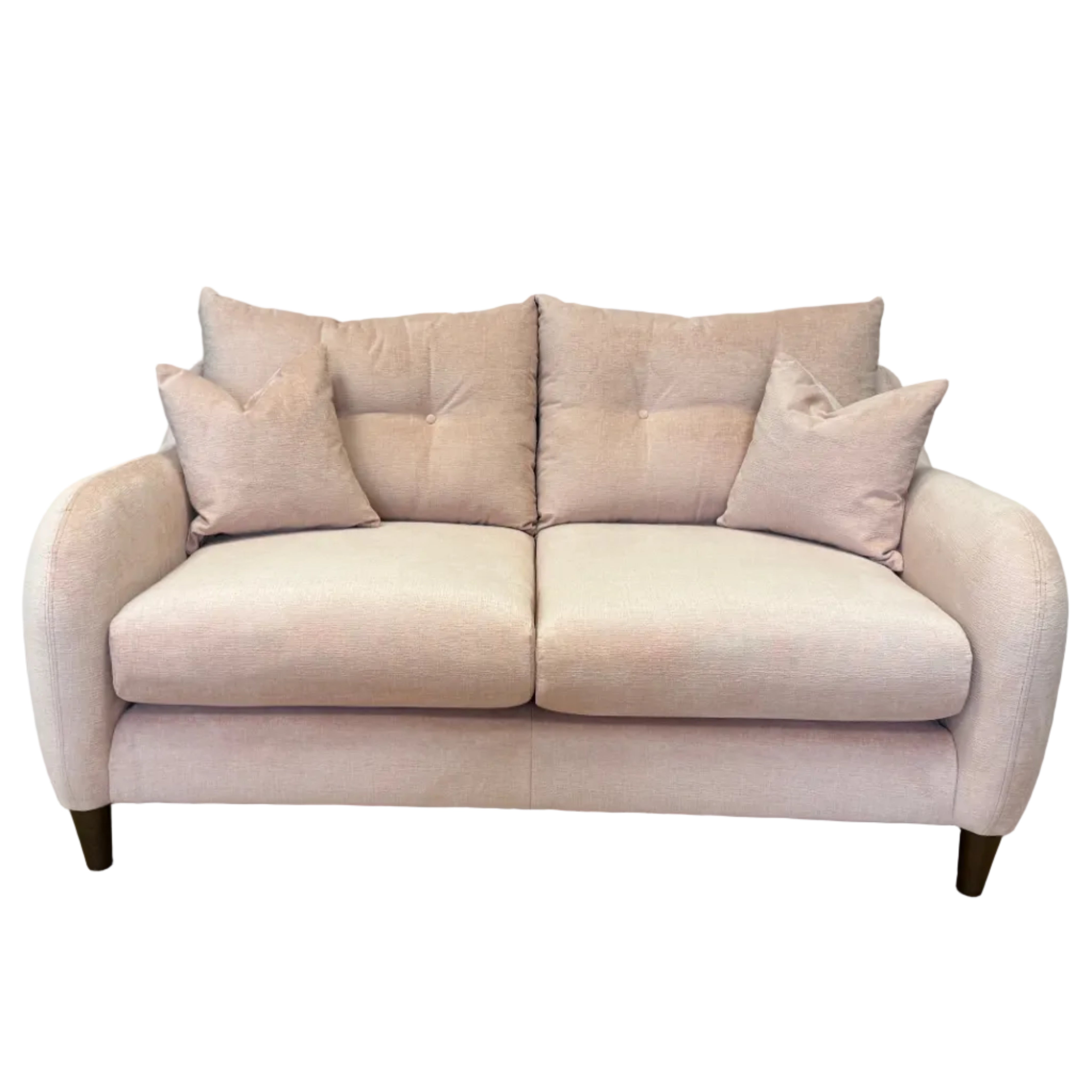 Ambleside 2 seater standard back sofa in Vogue Dusty Pink fabric