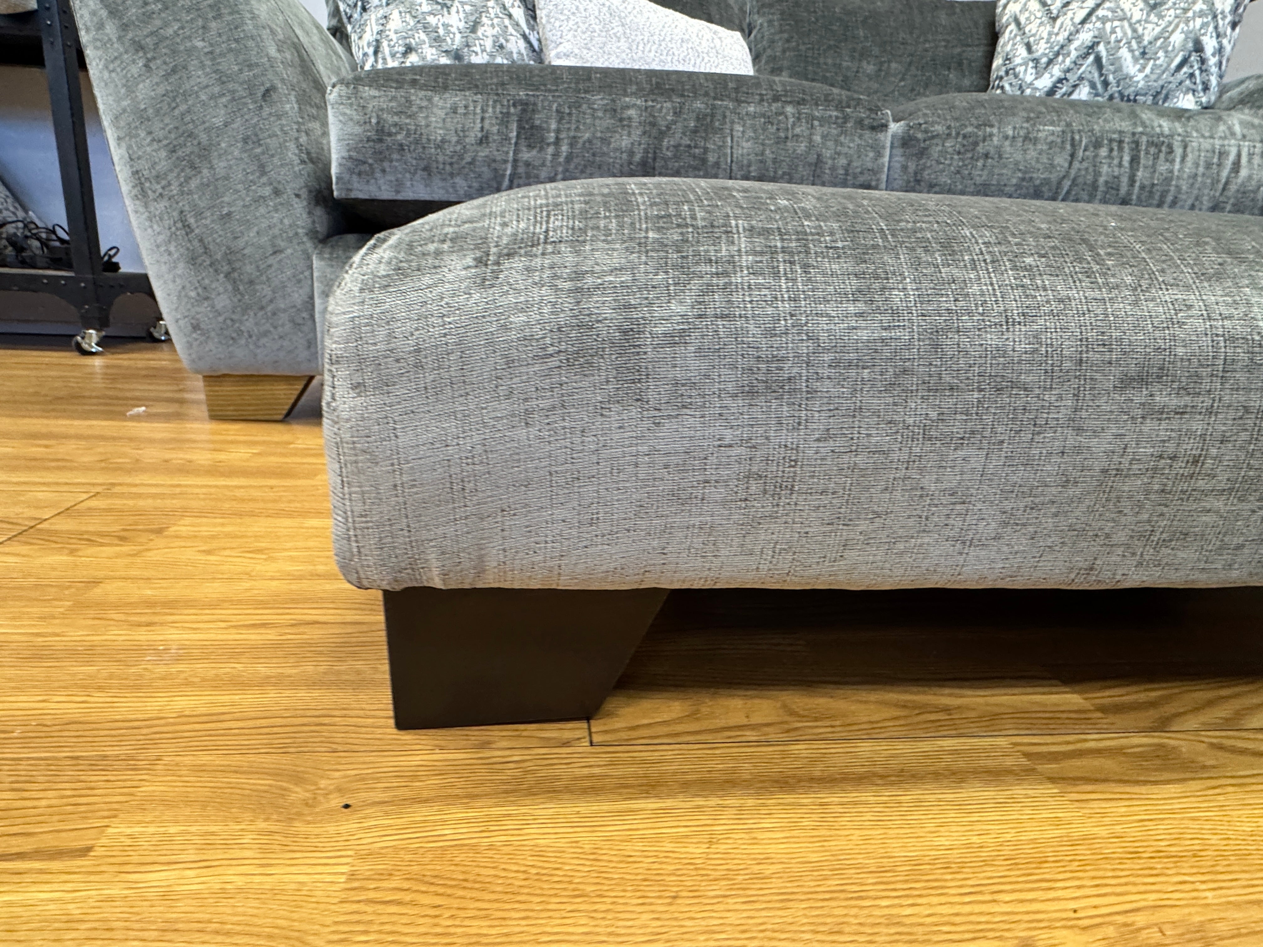 Europa large footstool in Dion Flagstone fabric