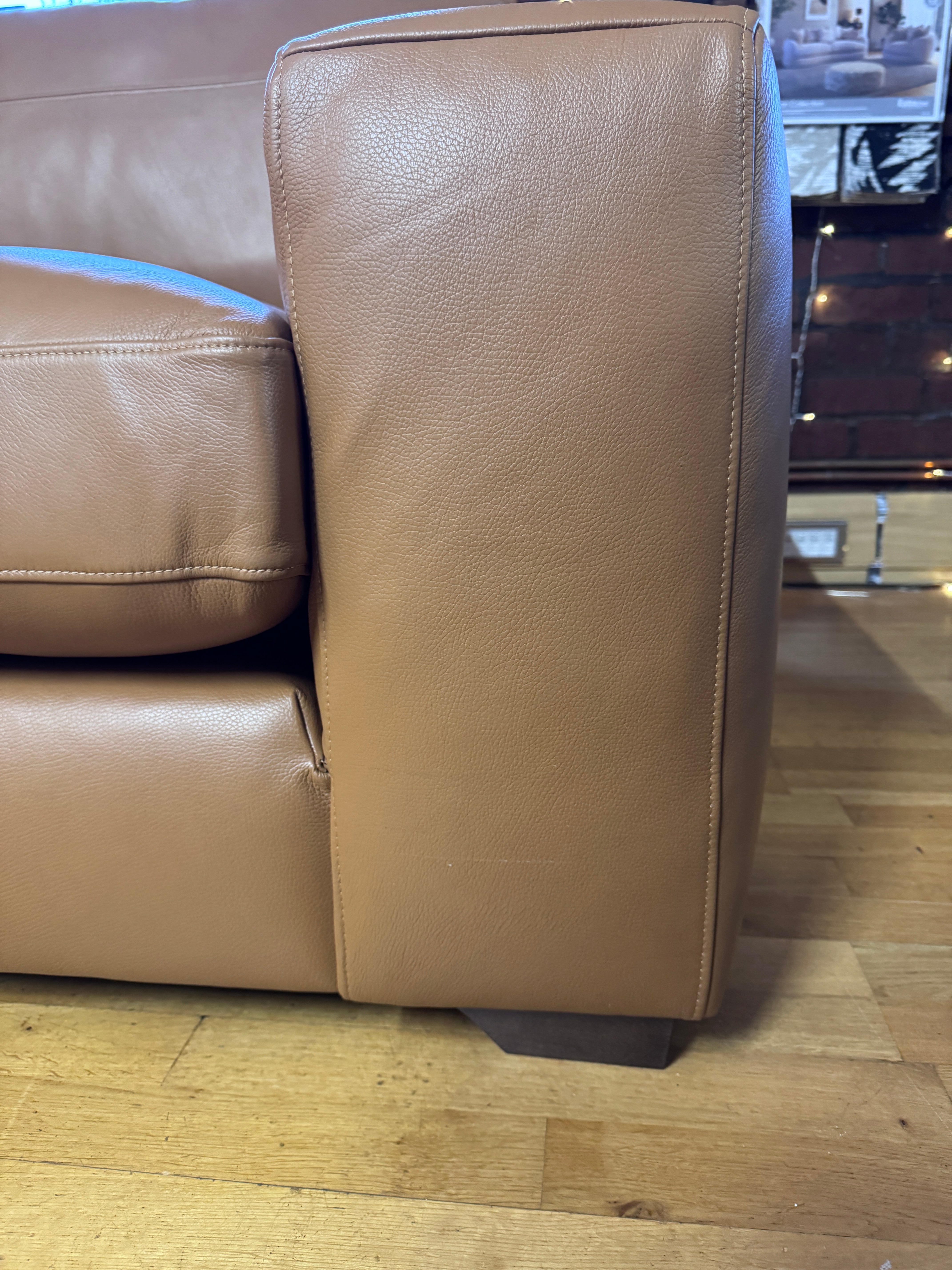 Next Houghton large 4 seater split sofa in Tan Turin leather