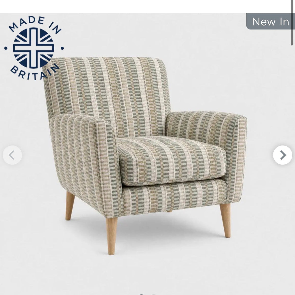 Tovi accent chair in Stepway Moss pattern fabric