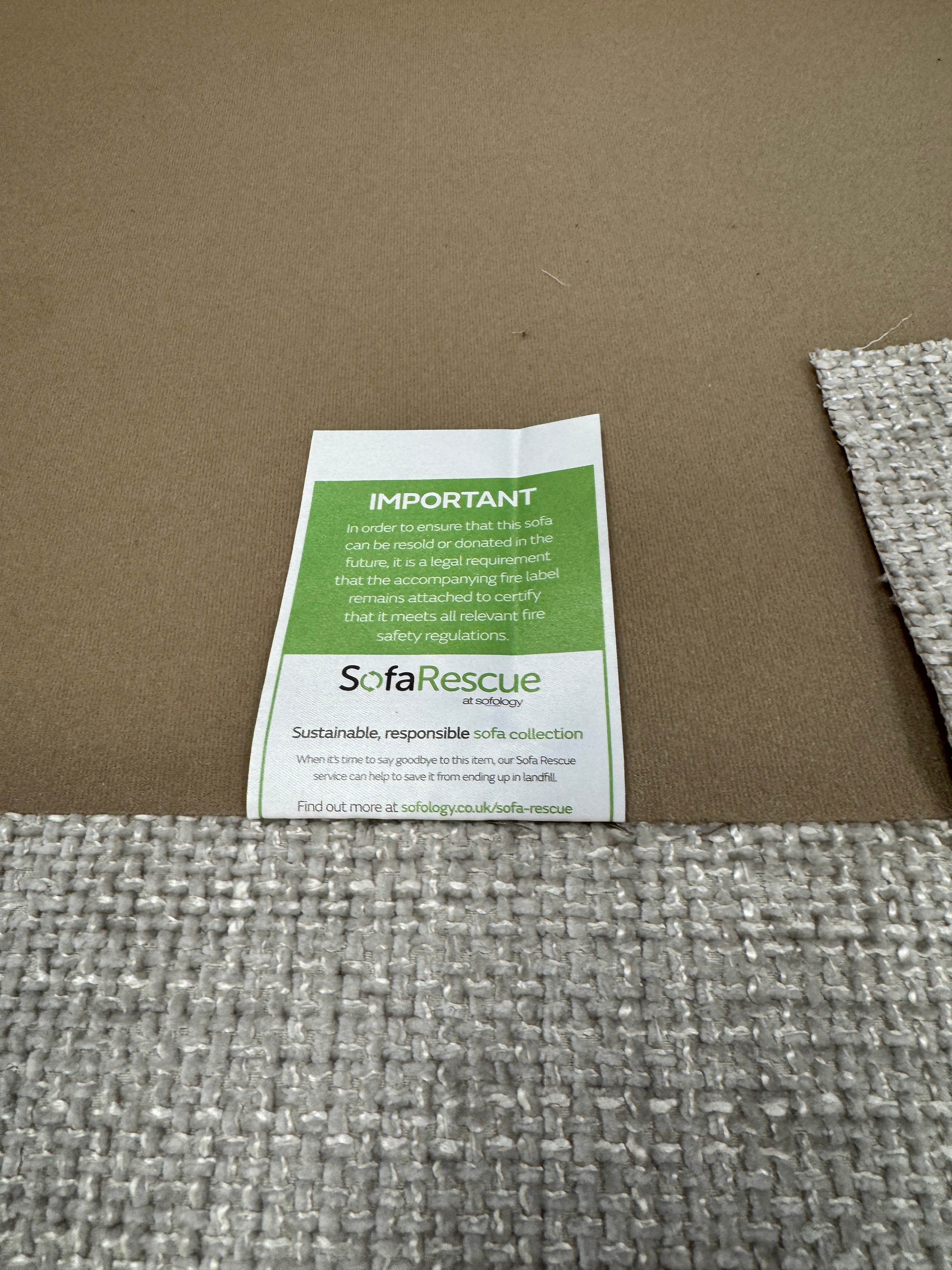 Tabitha from Furniture Village 4 seater sofa in Cream / Ivory chenille cross weave
