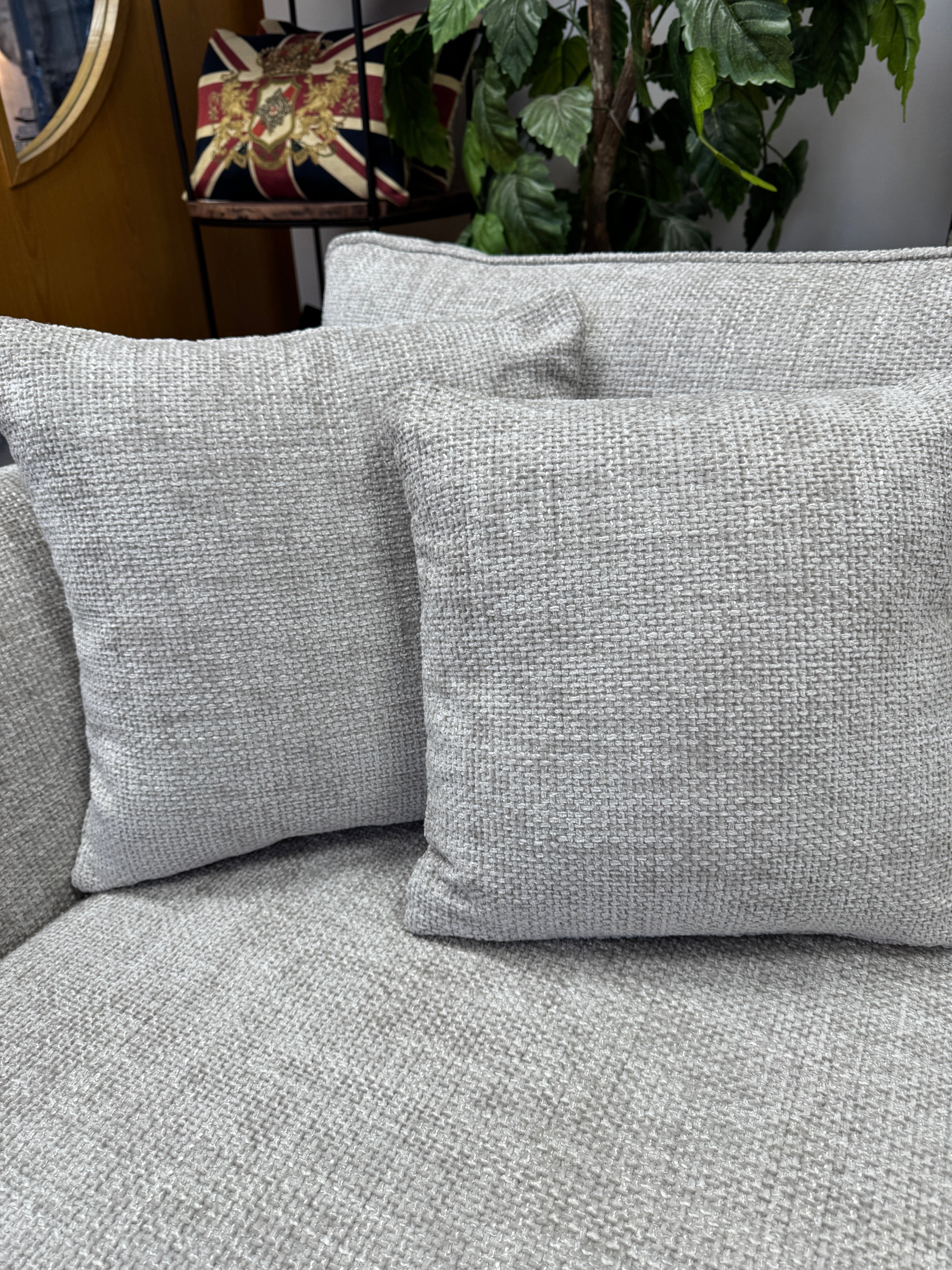 Tabitha from Furniture Village 4 seater sofa in Cream / Ivory chenille cross weave