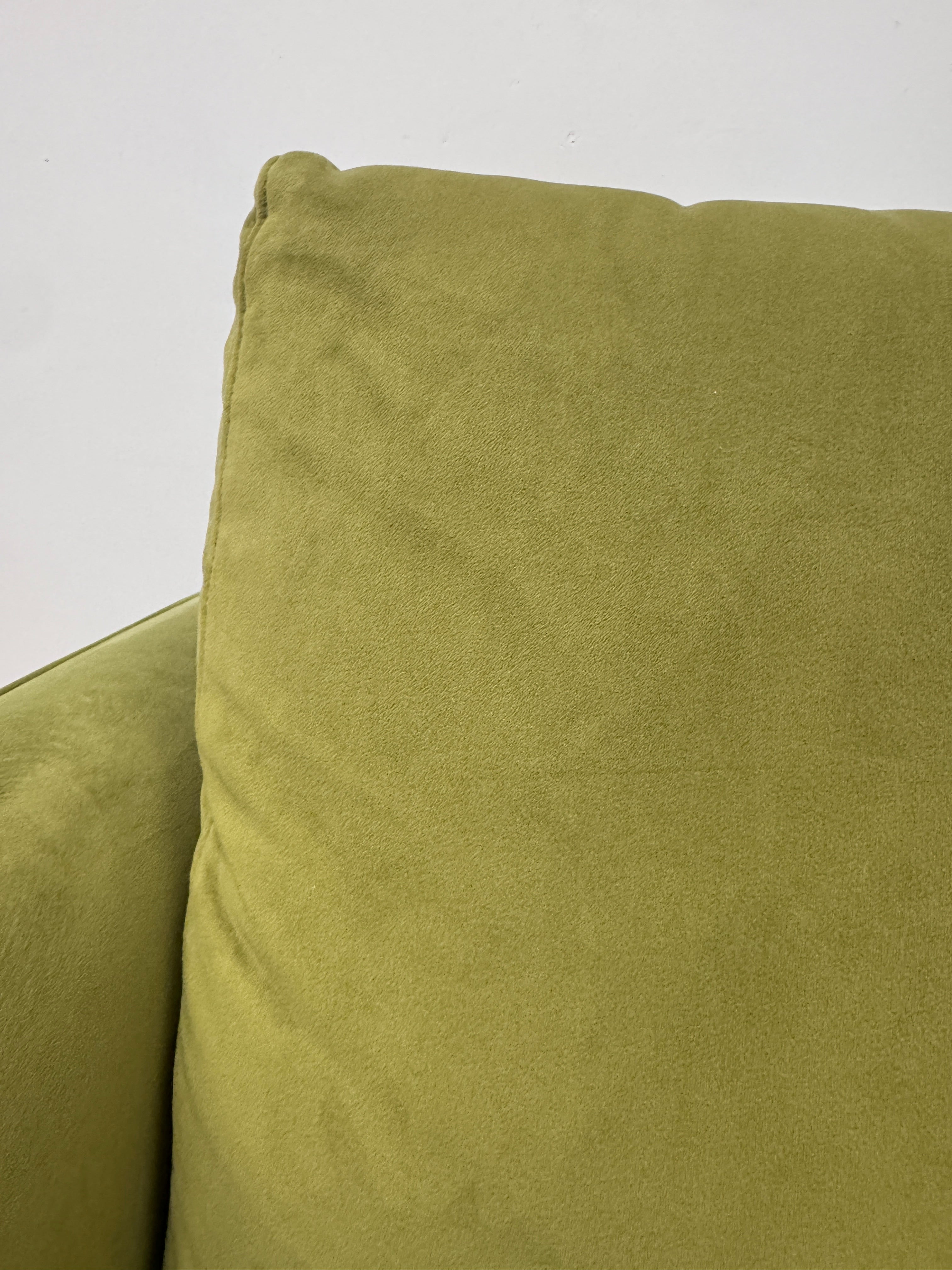 G Plan Vintage Ridley large 3 seater bench seat sofa in apple green velvet
