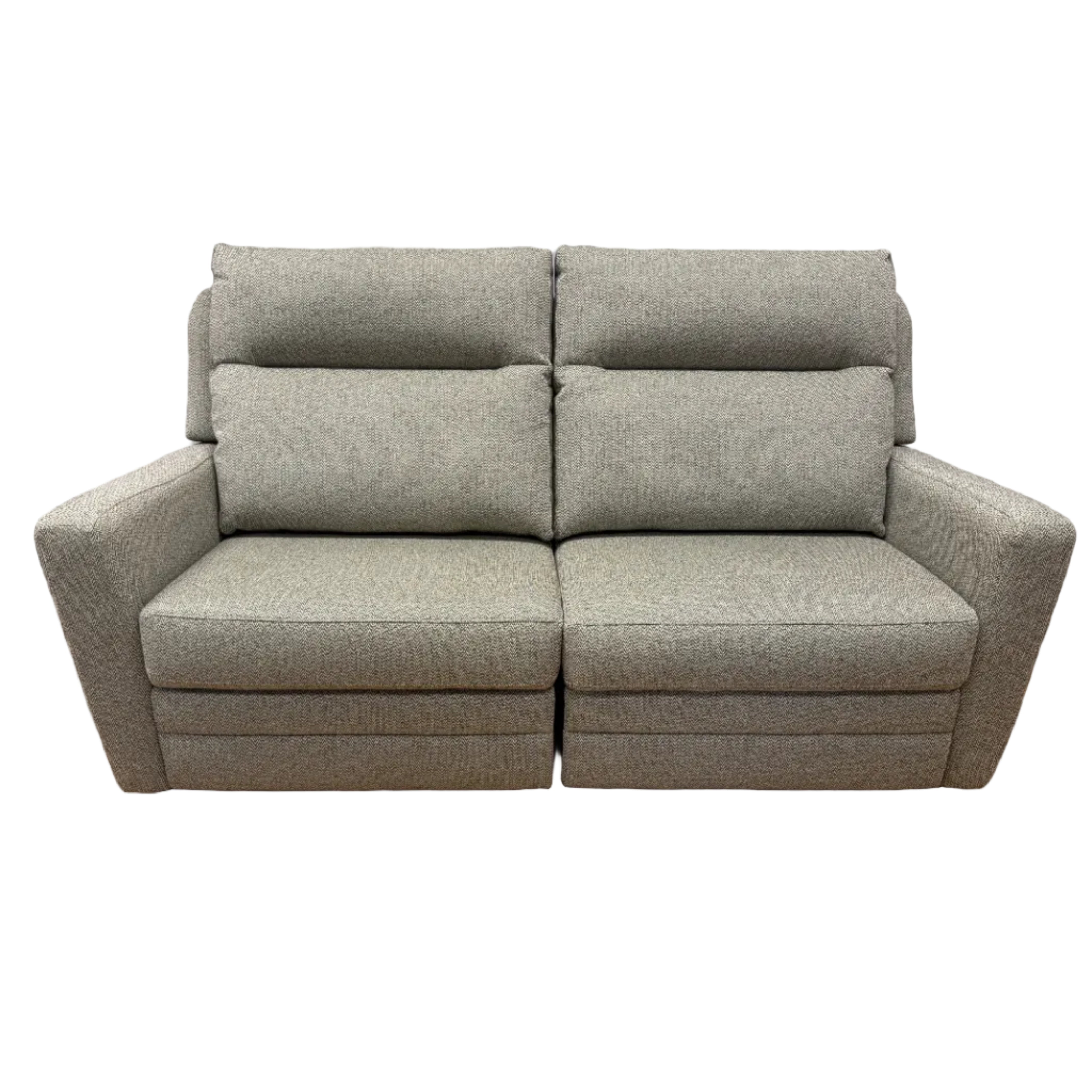 Parker Knoll Chicago large 2 seater electric reclining with lumbar support sofa in Contour green herringbone fabric