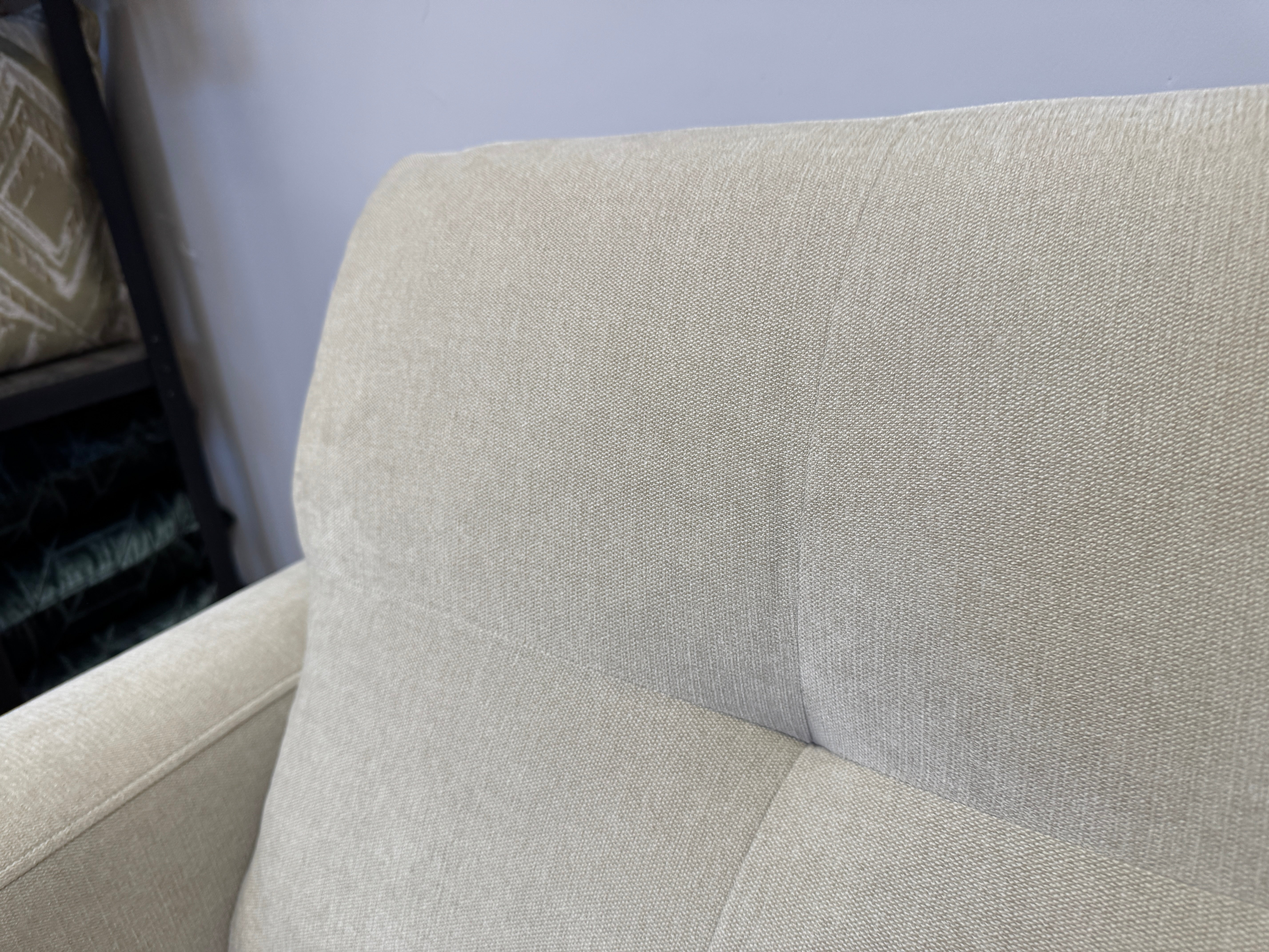 Lilly 2 seater bench seat sofa in Freya Oatmeal natural fabric