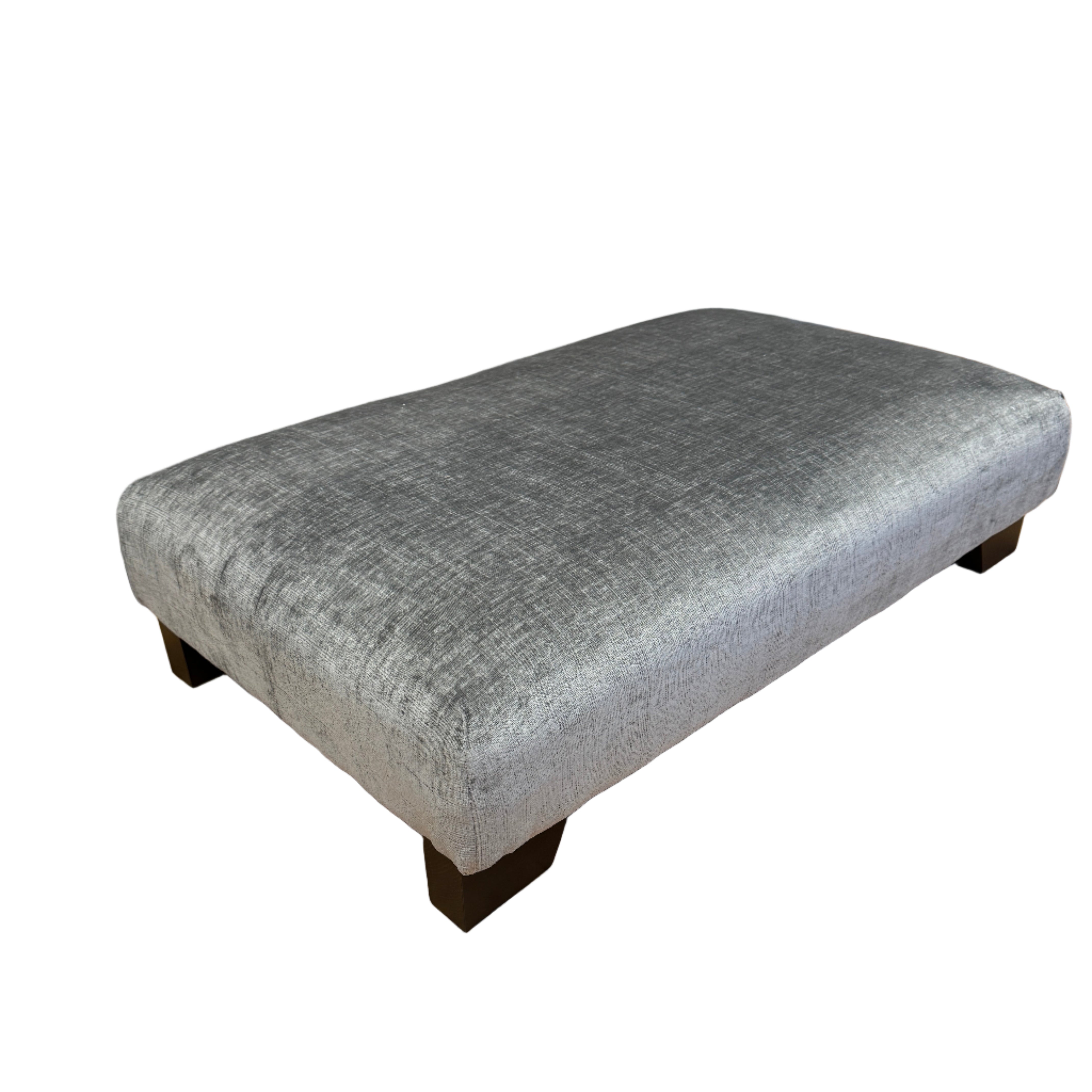 Europa large footstool in Dion Flagstone fabric