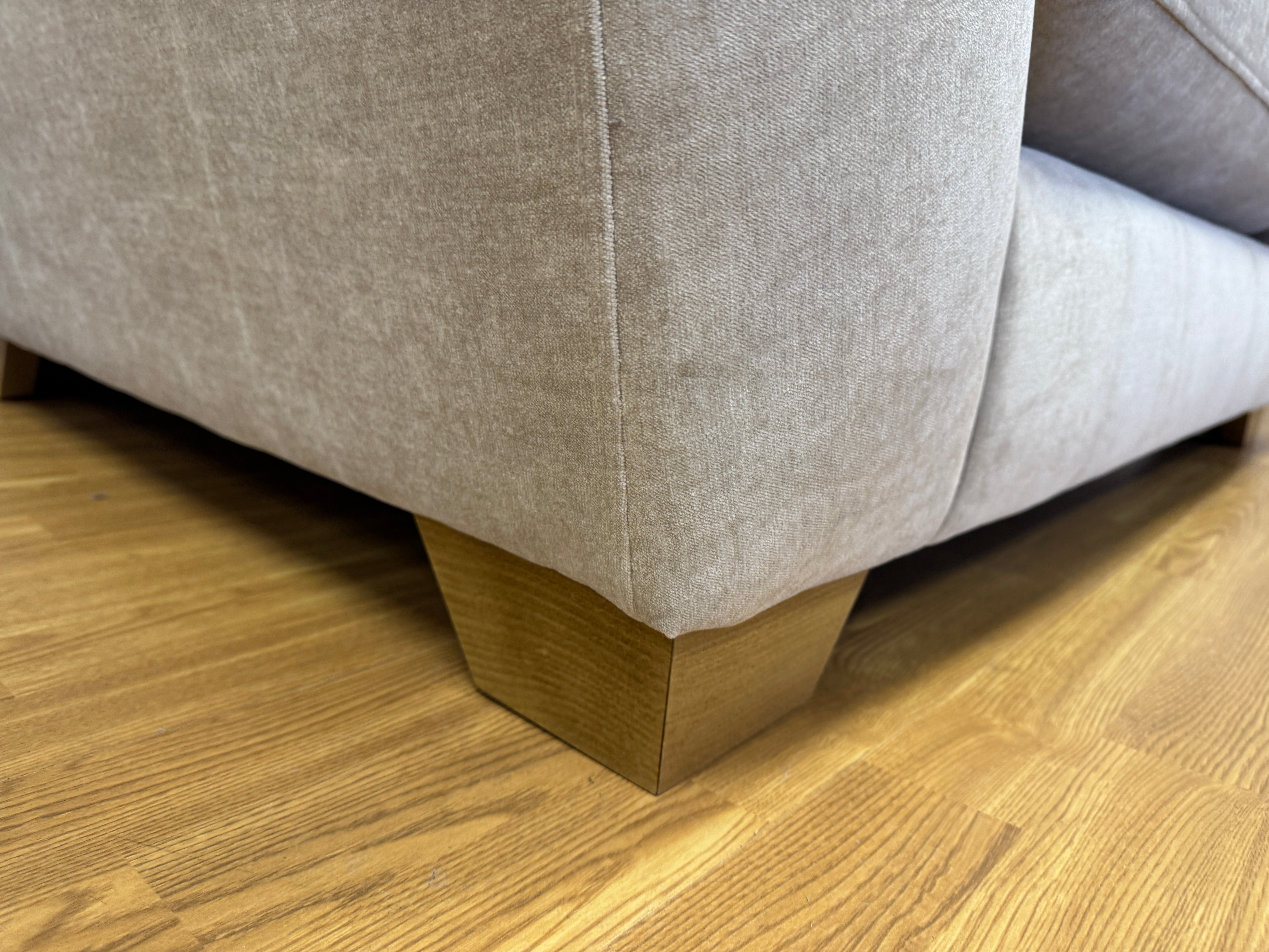 Mala large loveseat in Ellis Bamboo brushed cotton fabric