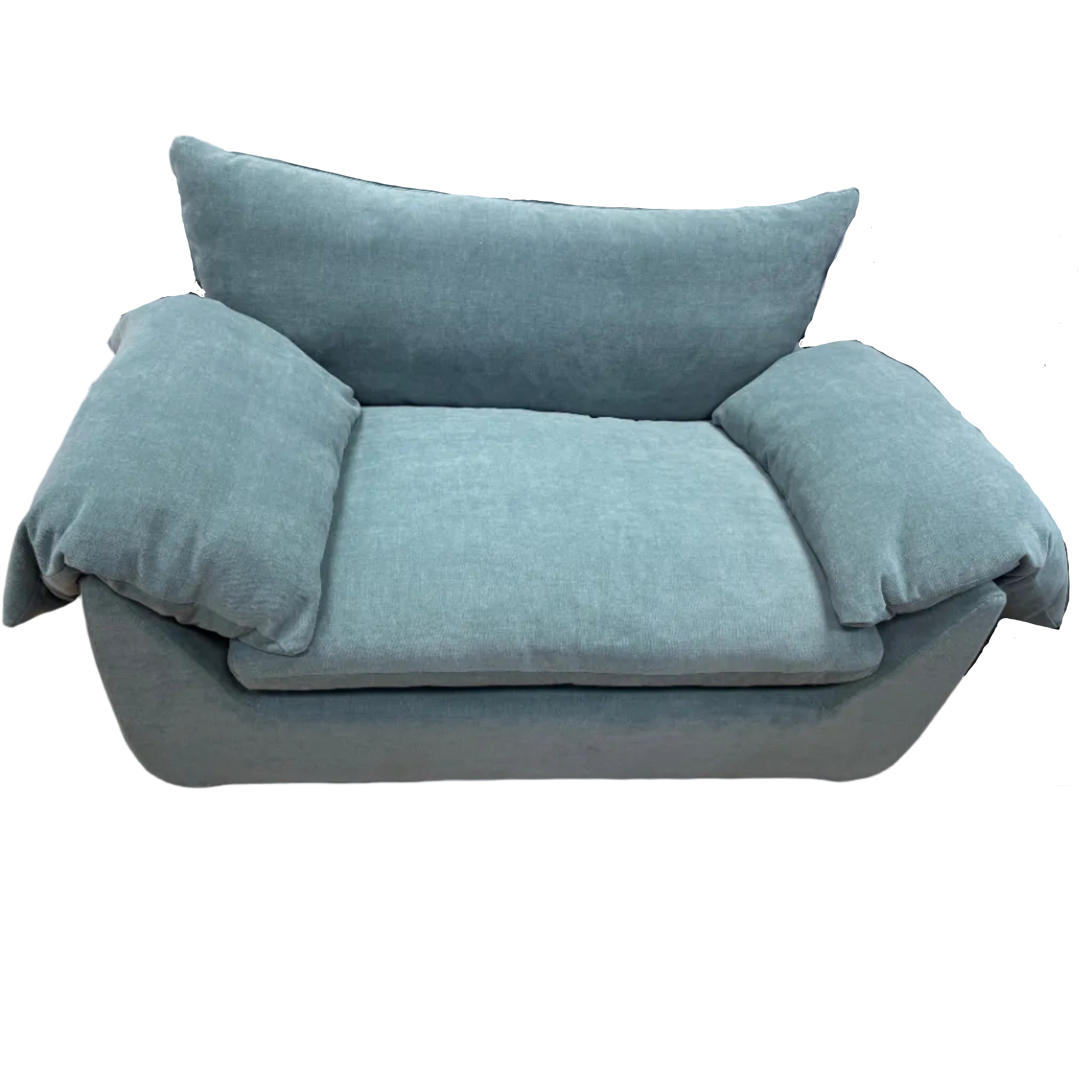 Bayside Large Loveseat in Teal Midnight soft fabric