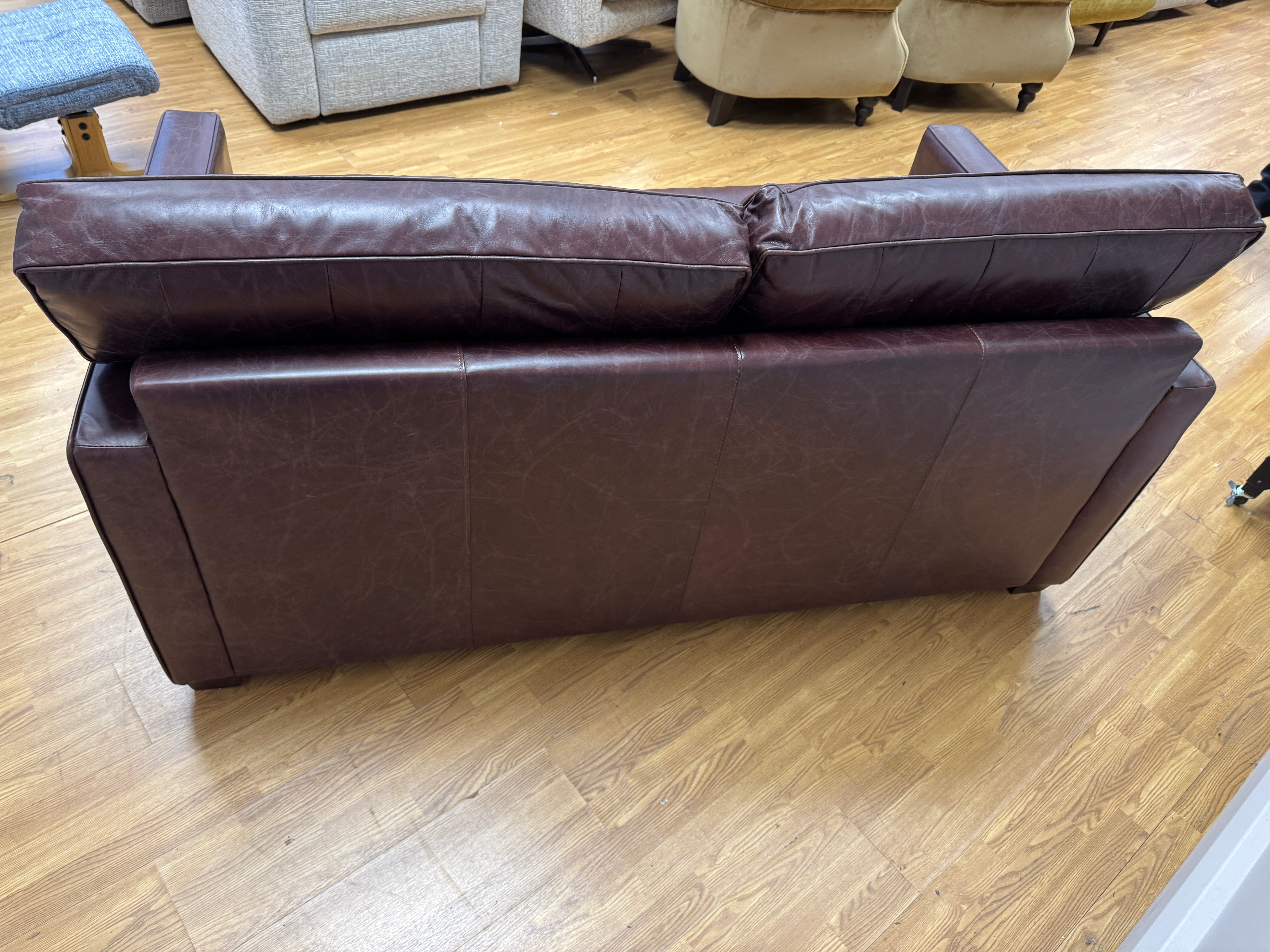 Timothy Oulton Viscount William 2 seater standard back sofa in Vagabond Red rich leather