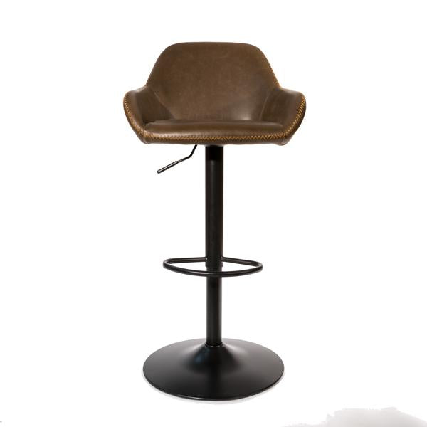 Chevy gas lift bar stool in Chestnut vegan leather - Pair of 2