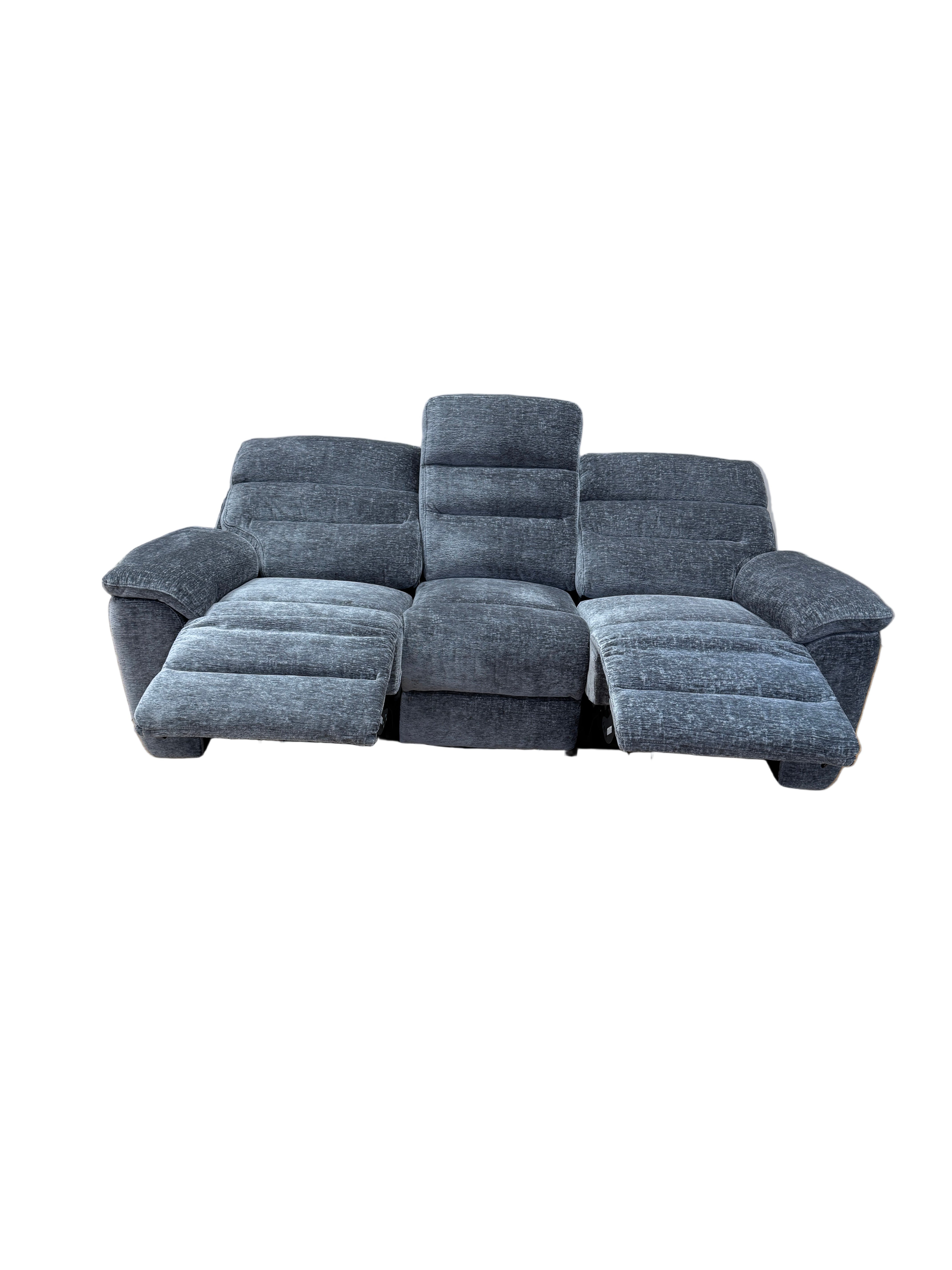 Halo Thaw 3 seater electric reclining sofa in Steel Grey Rustic Velvet