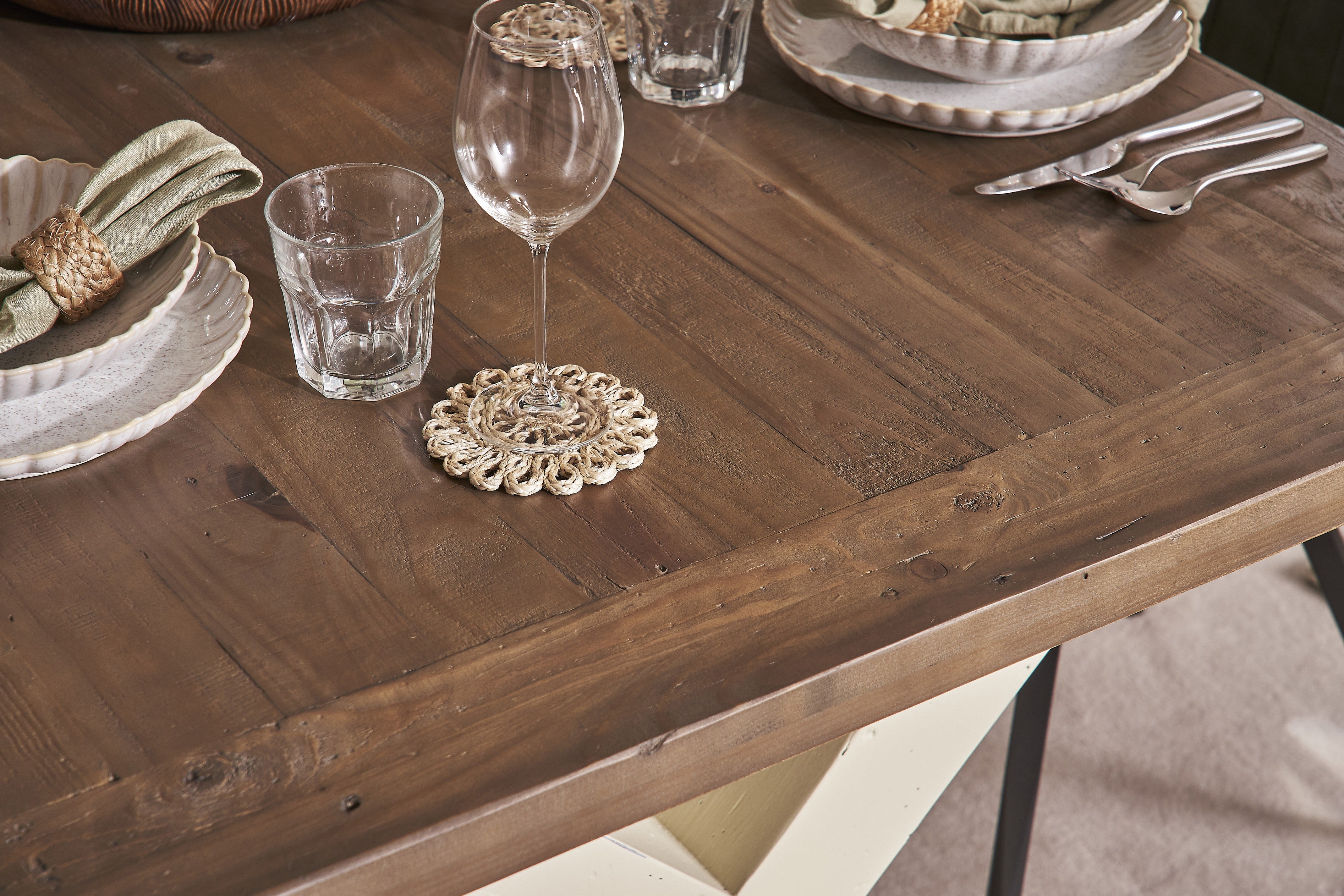 Walton large 140cm solid pine two tone dining bench