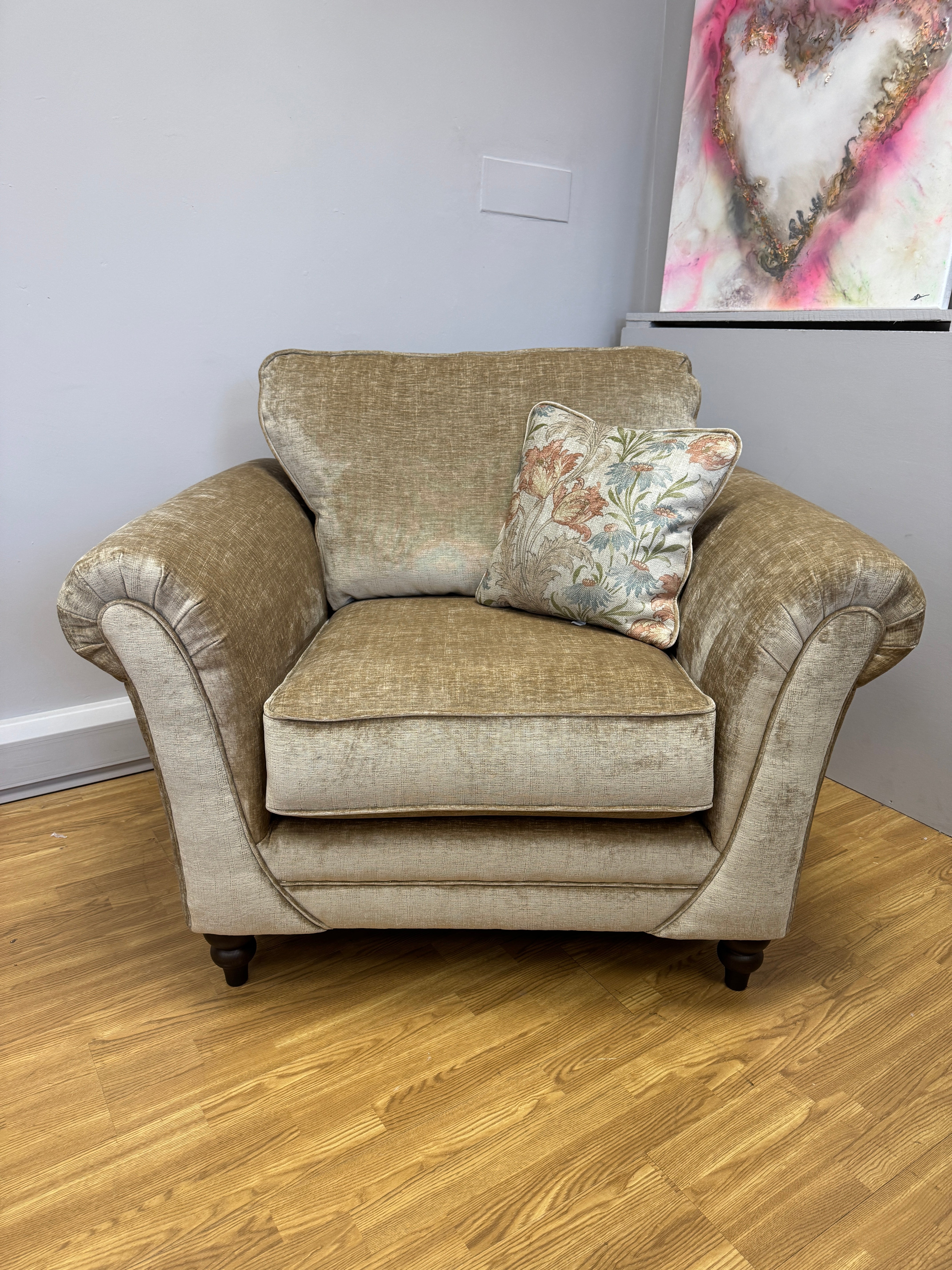 Danbury 3 seater sofa in Dion Sand textured chenille fabric