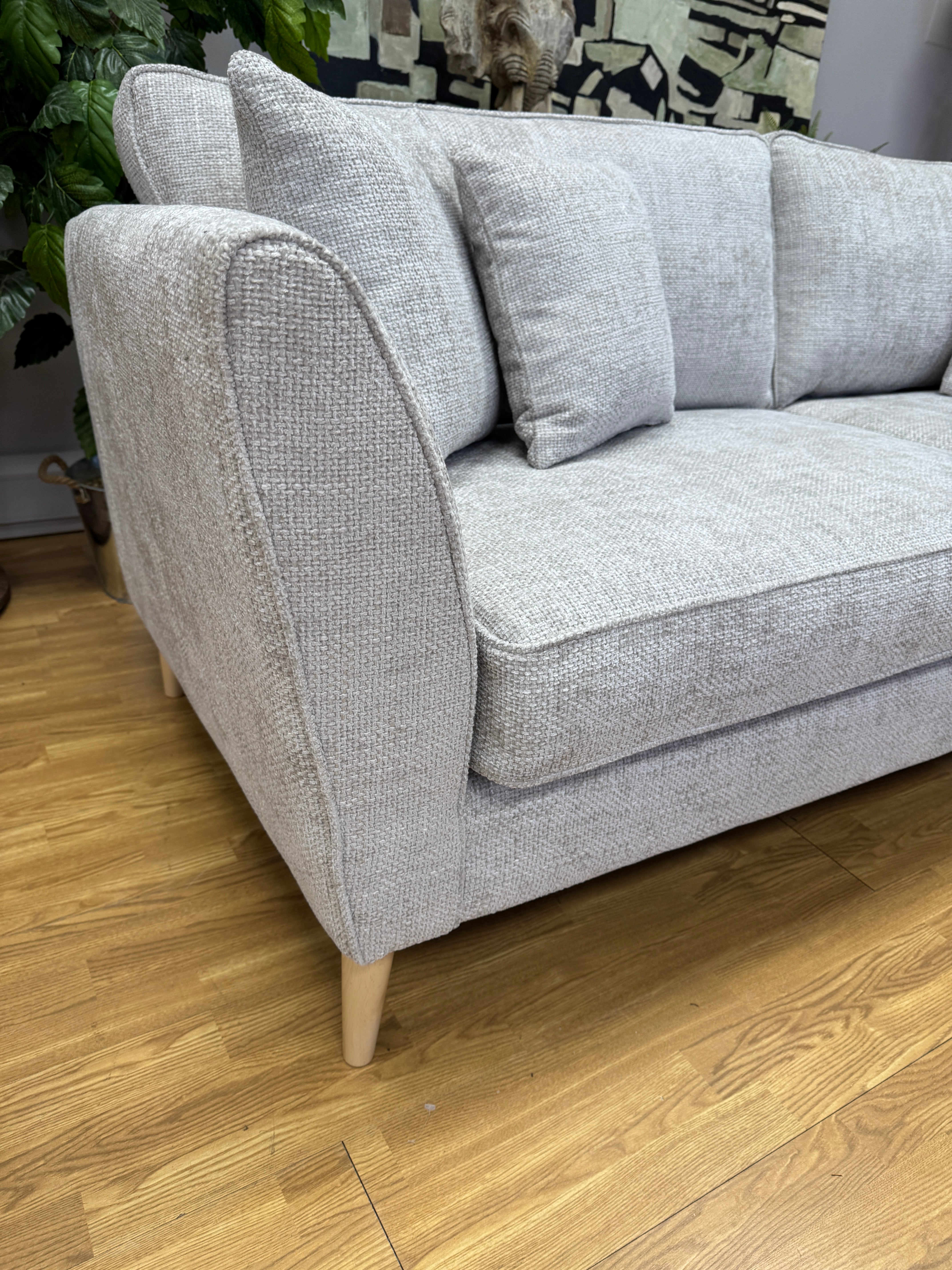 Tabitha from Furniture Village 4 seater sofa in Cream / Ivory chenille cross weave