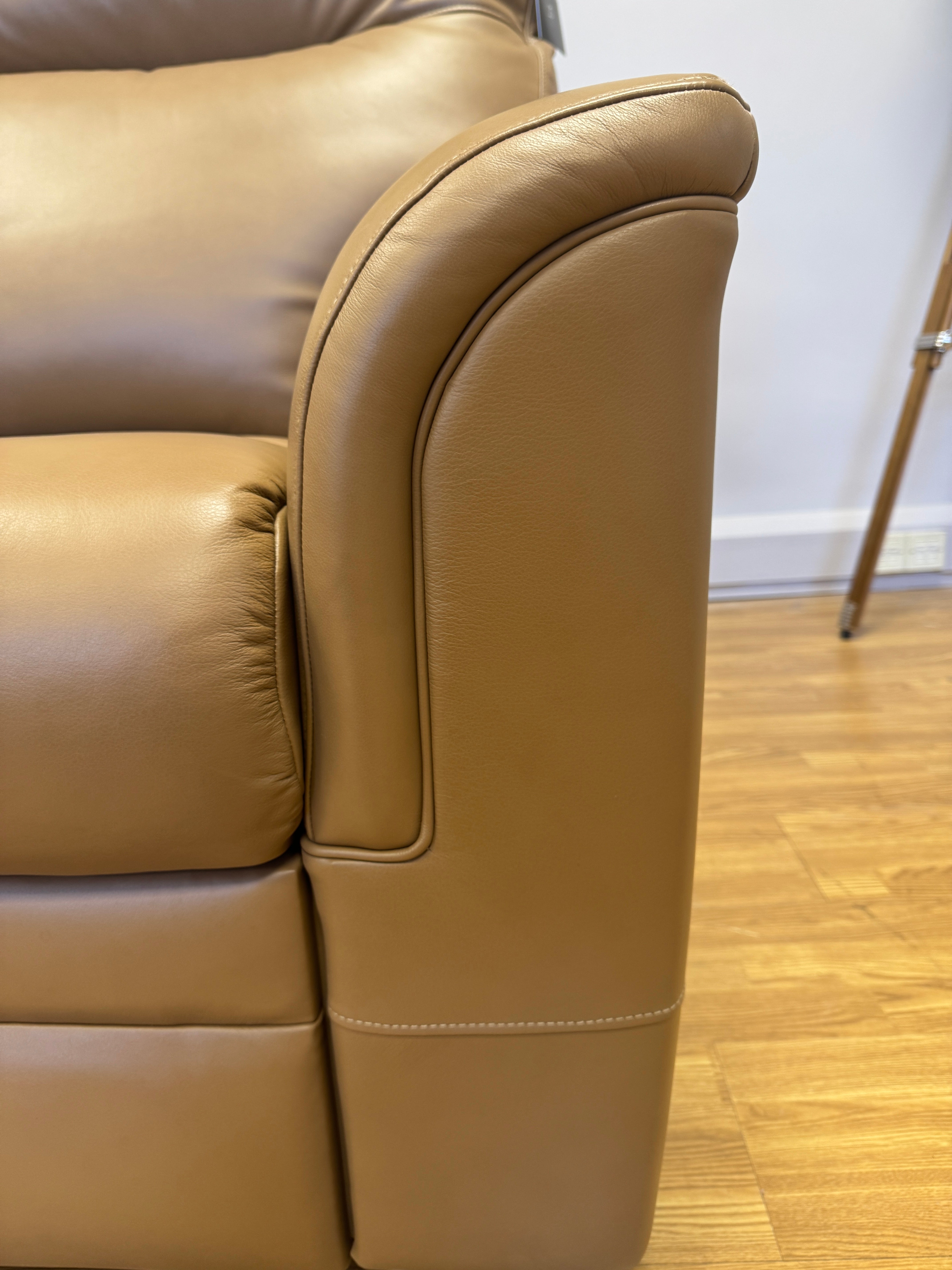 Parker Knoll Hudson 2 seater sofa in soft caramel brown leather