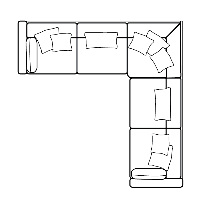 Petra 2 corner 2 group sofa (equal sided corner)