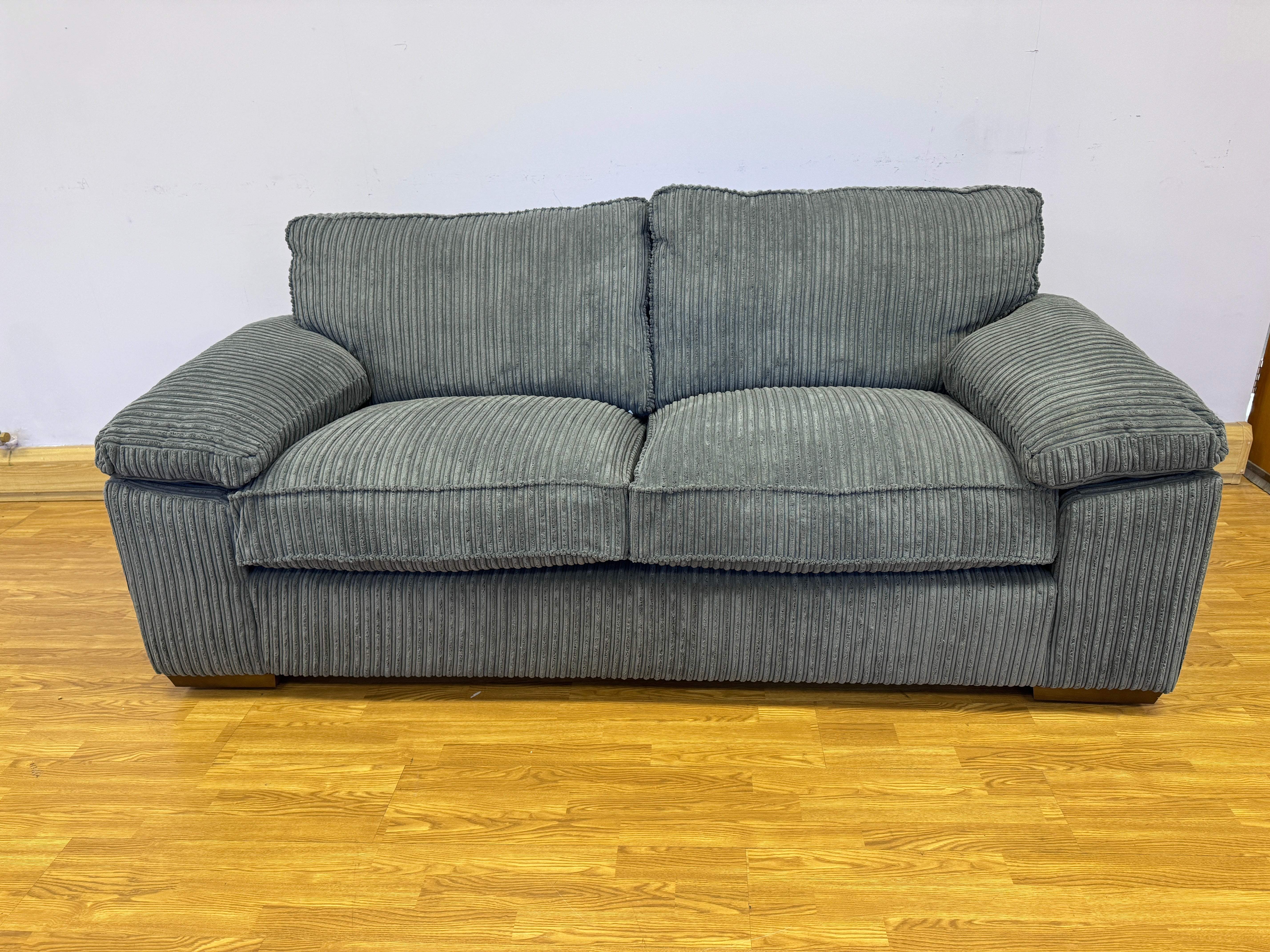 Dexter 2 seater standard back sofa in Charcoal Corduroy fabric