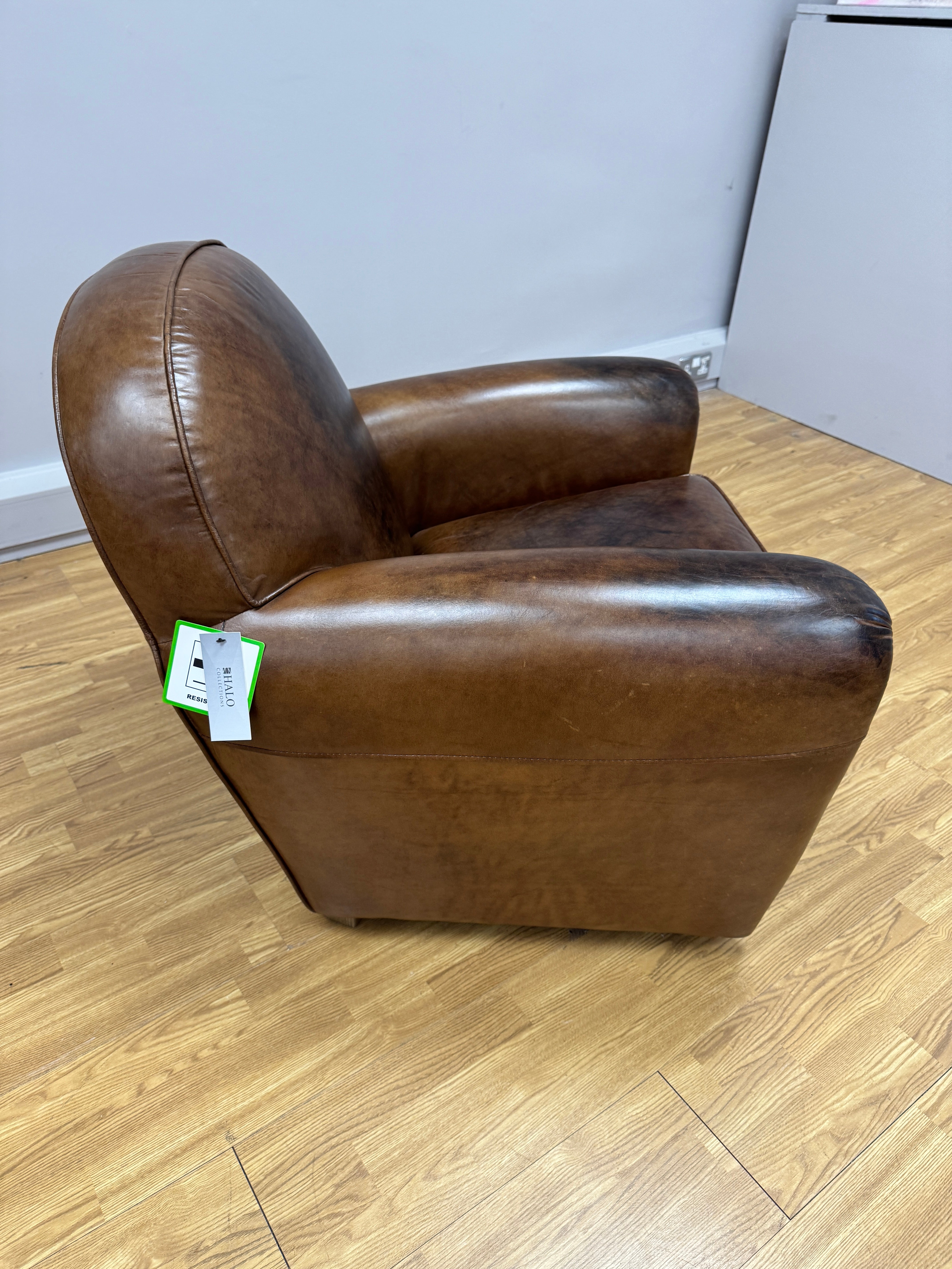 Halo Gentleman's classic club chair in Cognac leather