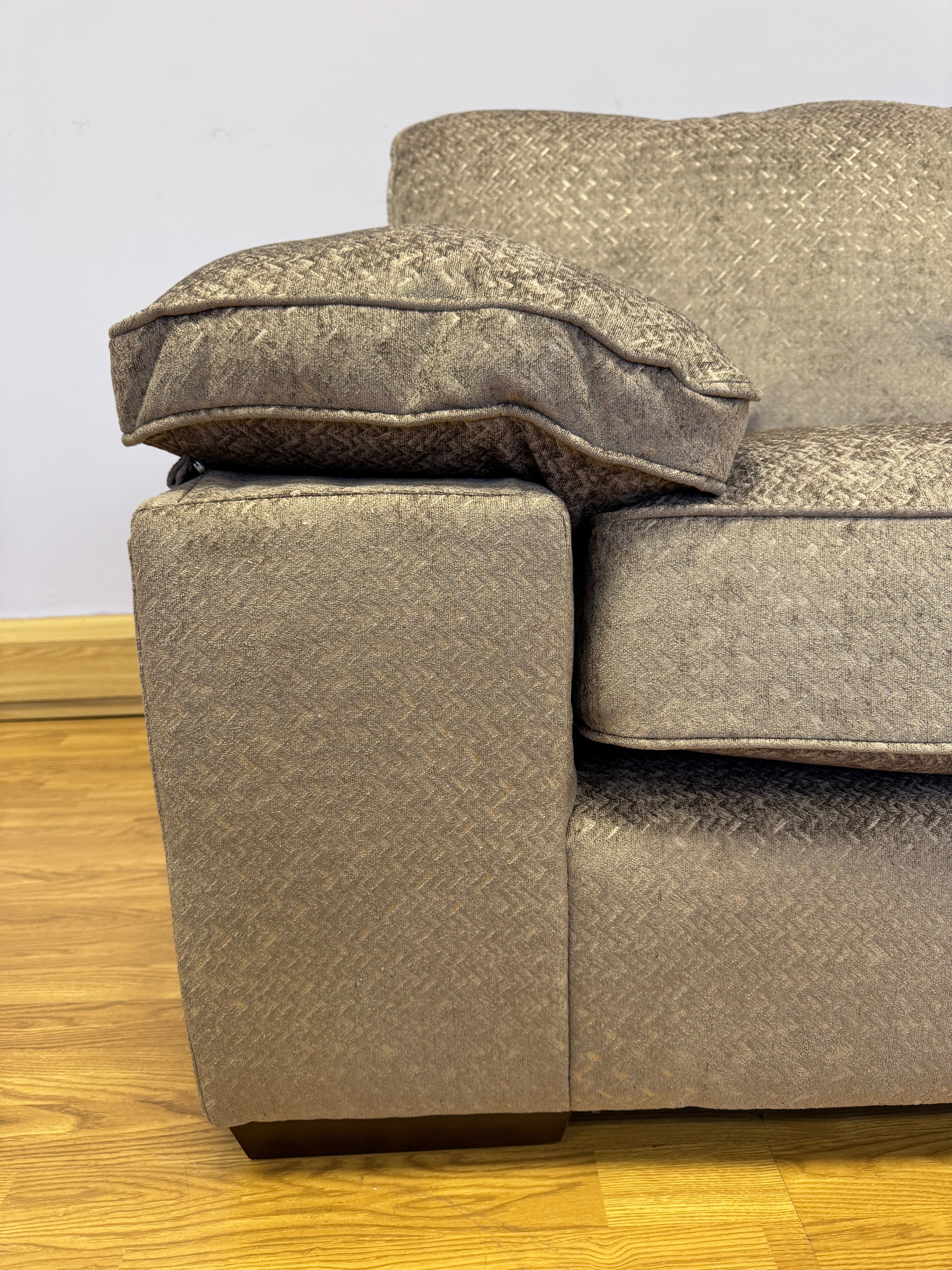 Cassie 2 seater standard back sofa in Mercury Mink fabric