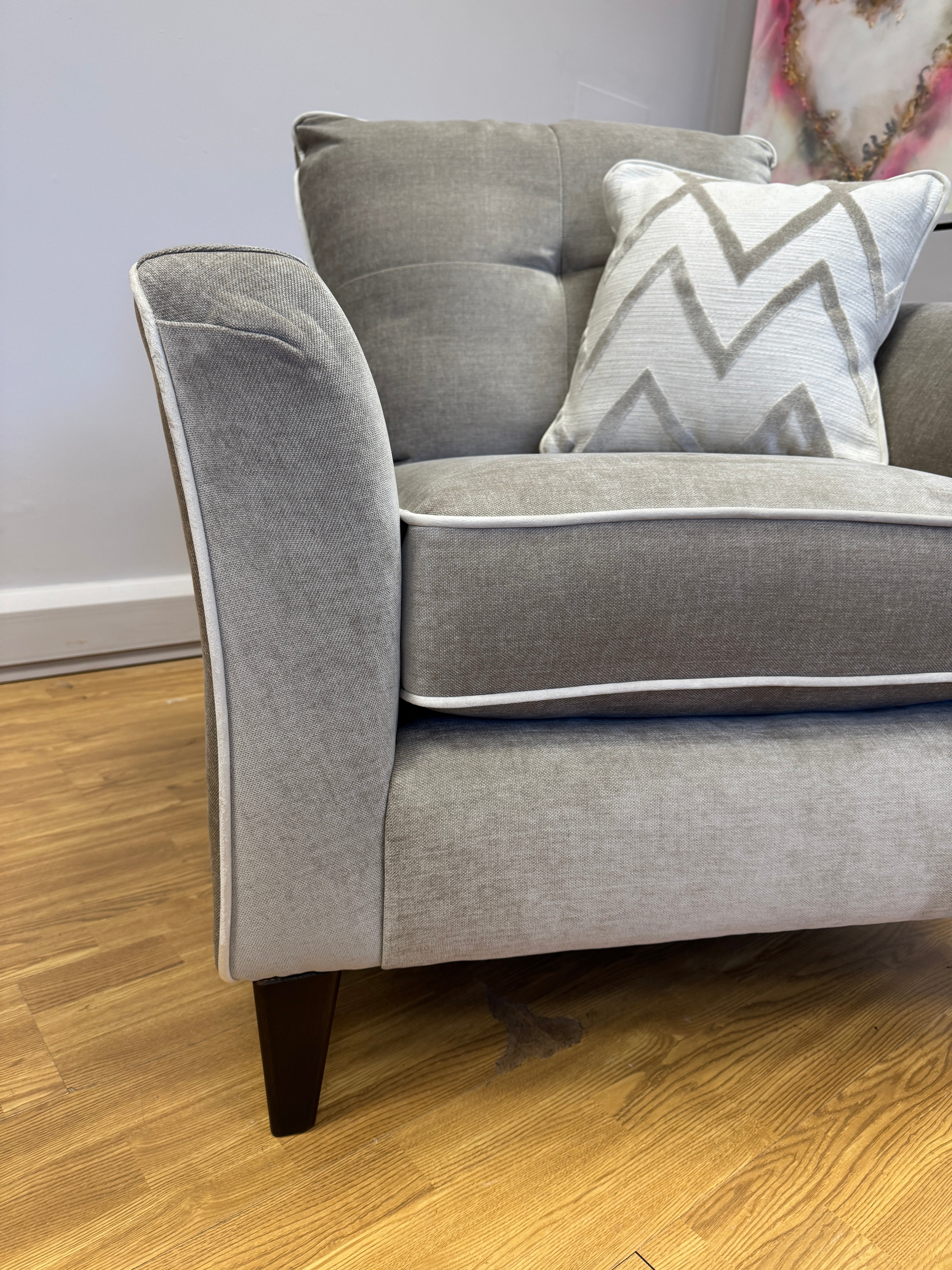 Soho accent Armchair in Garda Acier taupe fabric
