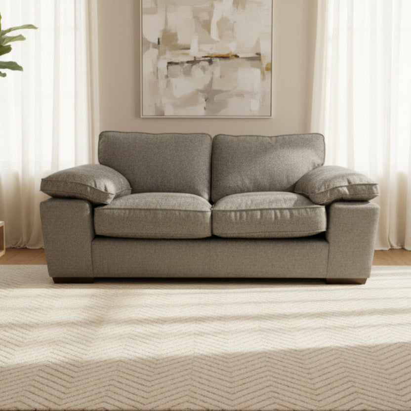 Cassie 2 seater standard back sofa in Mercury Mink fabric