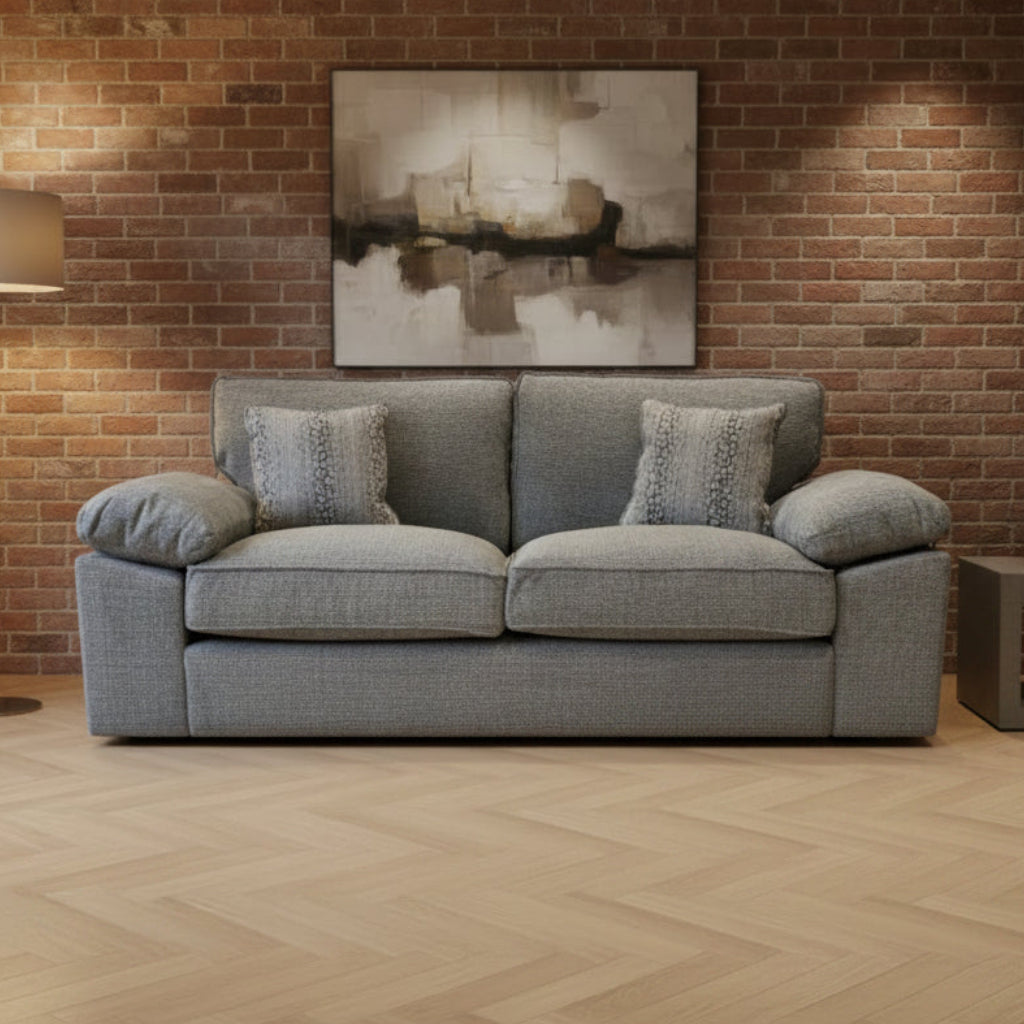 Dexter 3 seater standard back sofa in Rich Charcoal fabric