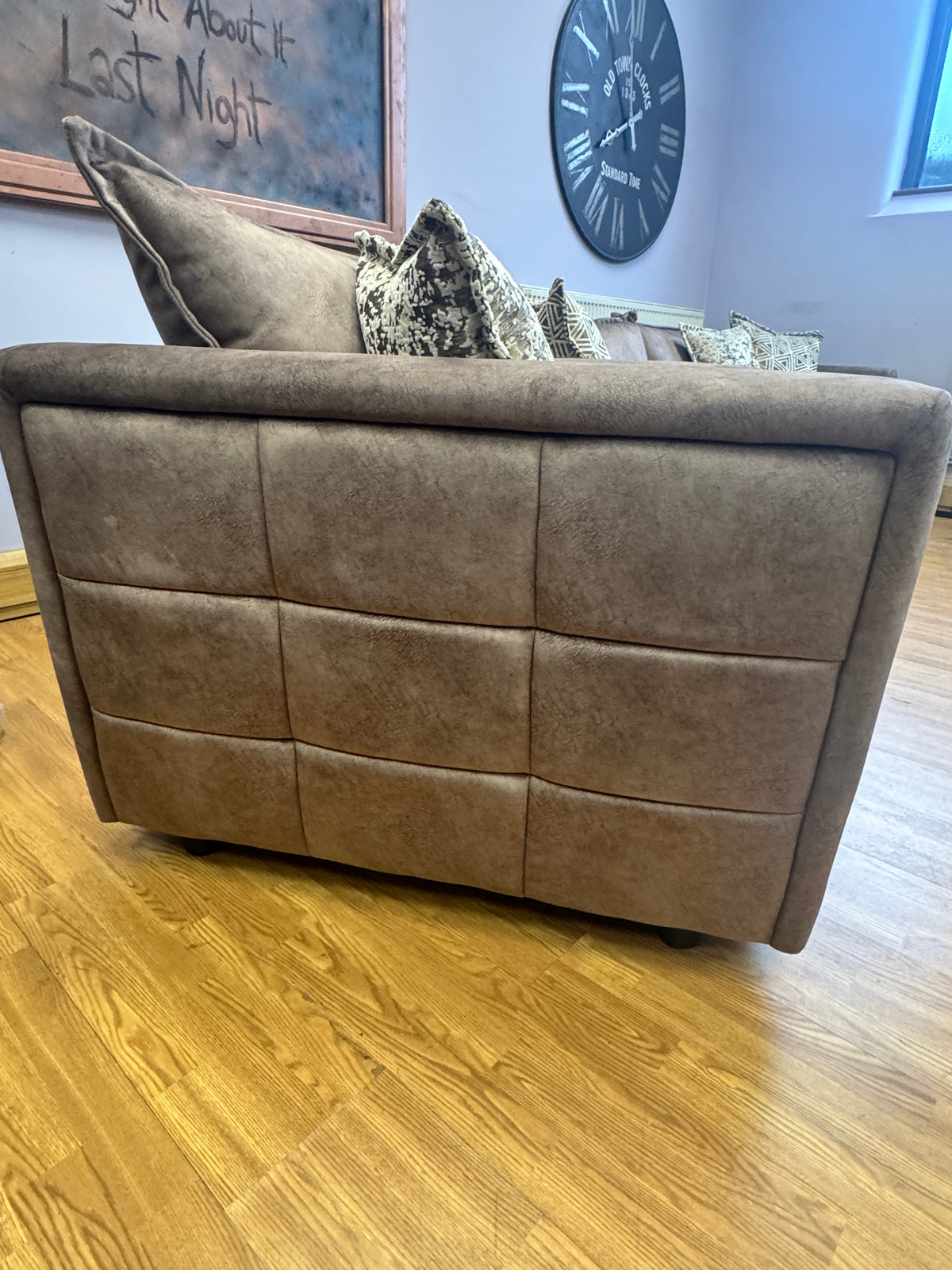 Matteo Large Loveseat / Cuddle chair in Kenzo Chocolate brown marble velvet