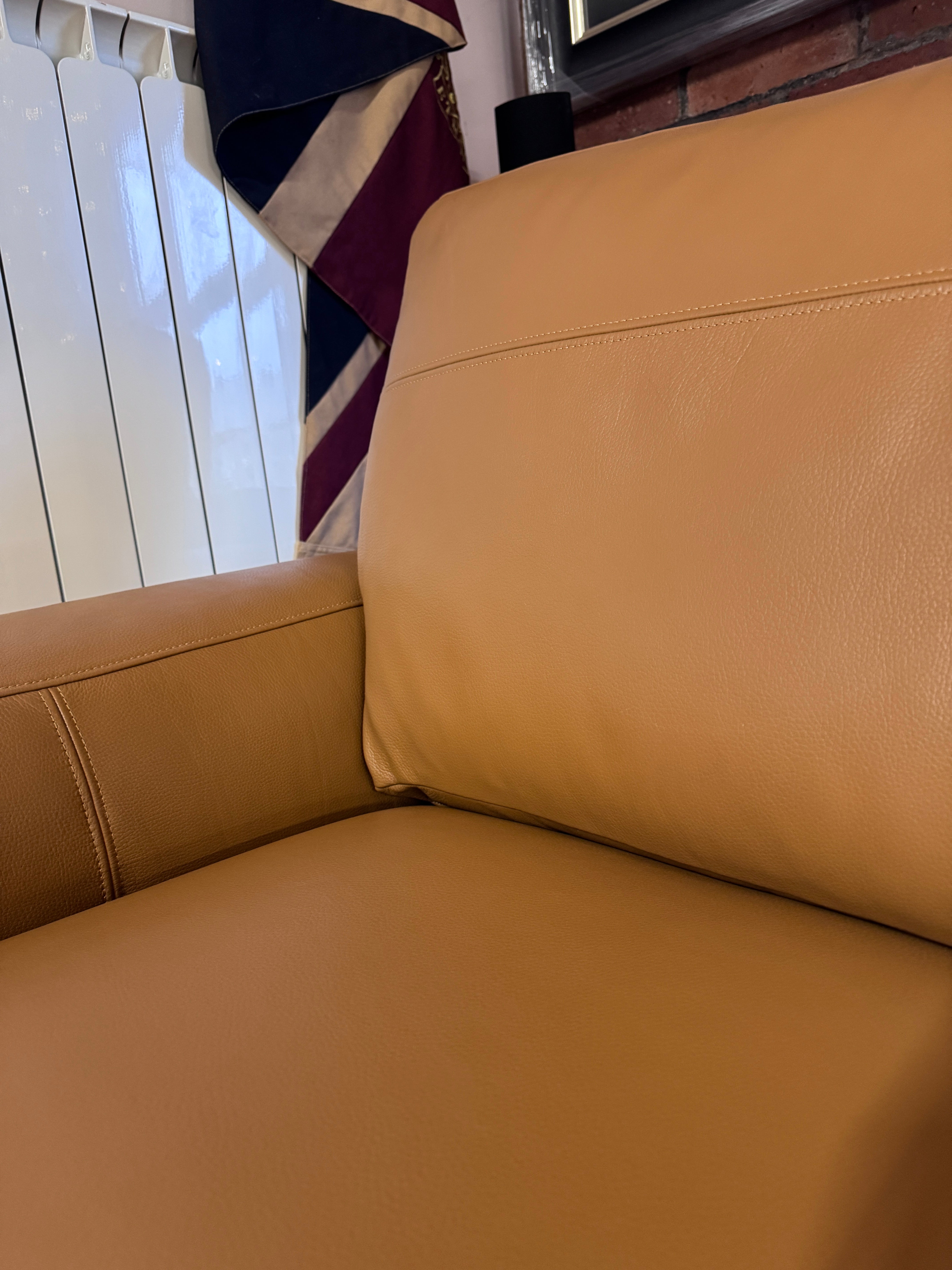Next Houghton large 4 seater split sofa in Tan Turin leather
