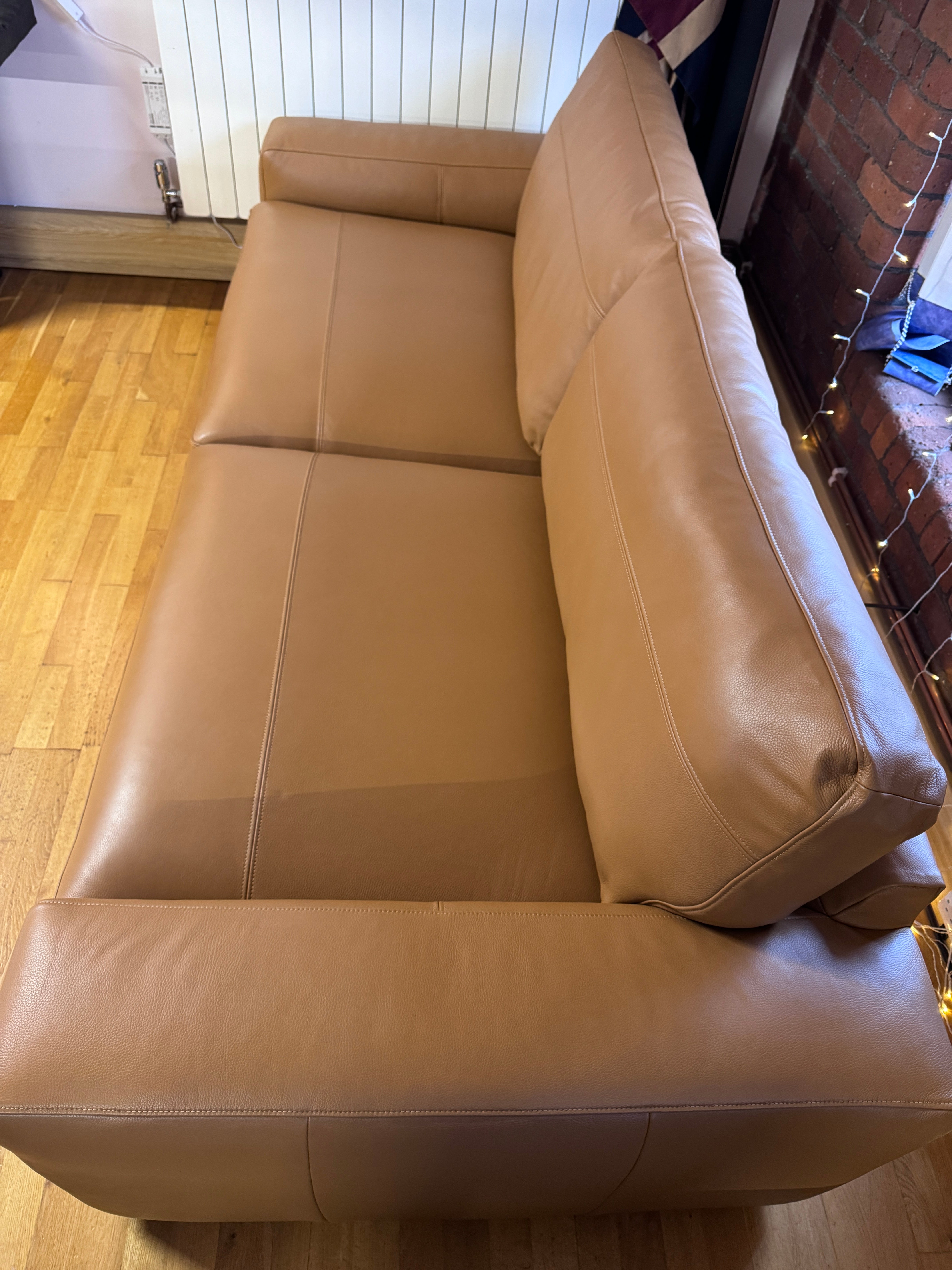 Next Houghton large 4 seater split sofa in Tan Turin leather