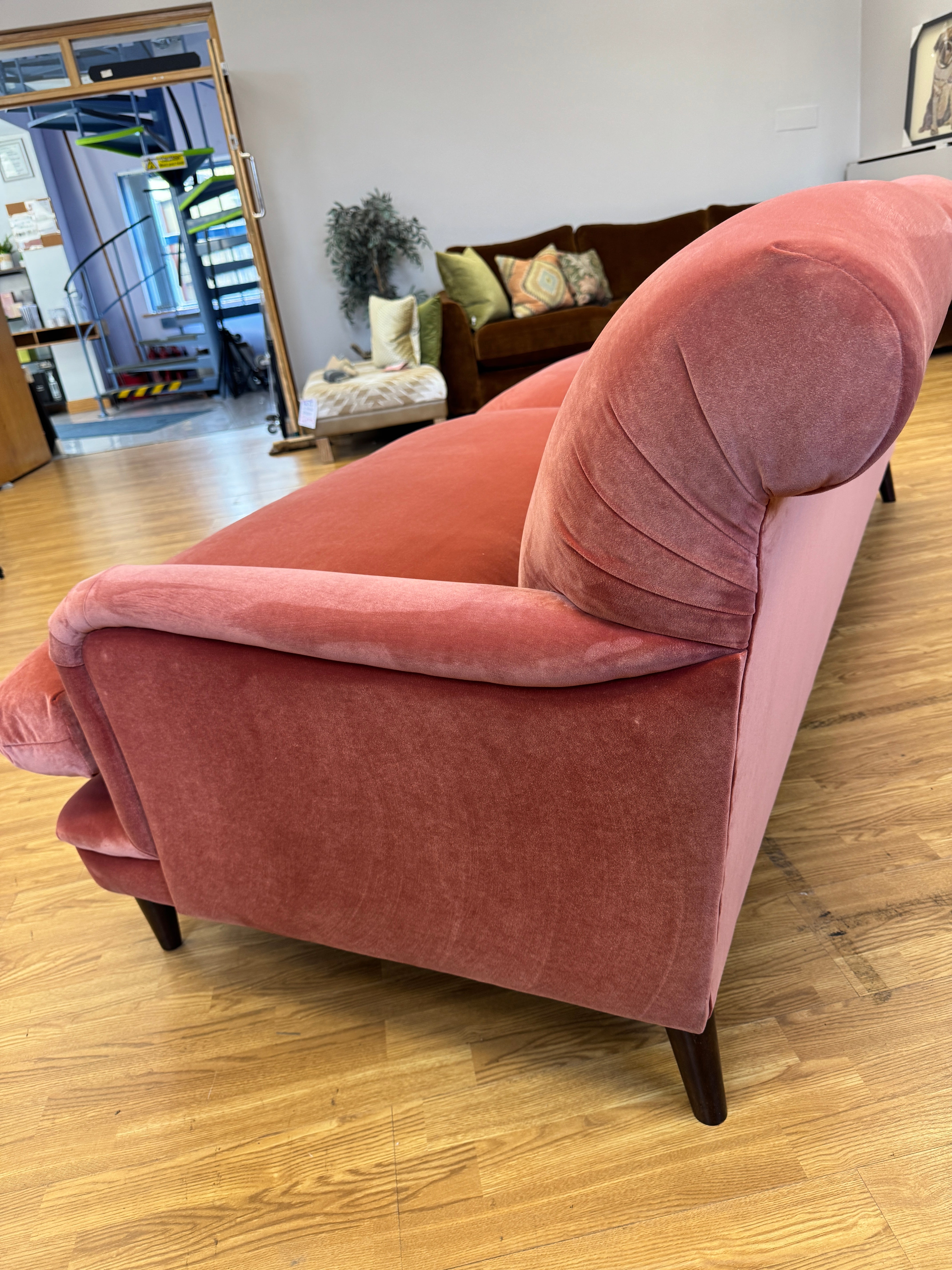 Pudding XL sprung back 4 seater sofa in Quince Jam Red Velvet