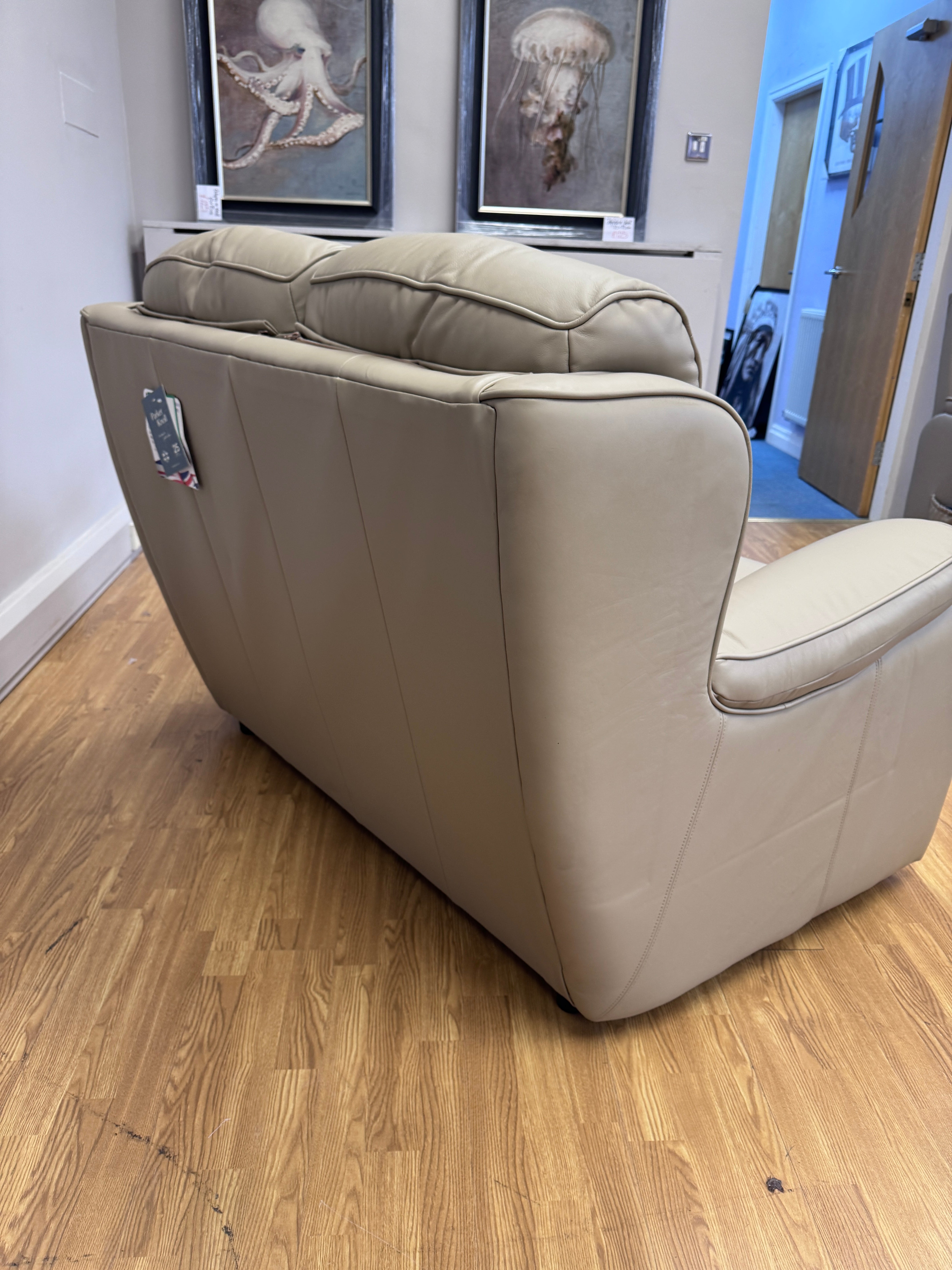 Parker Knoll Boston 2 seater sofa in Madri Putty beige leather