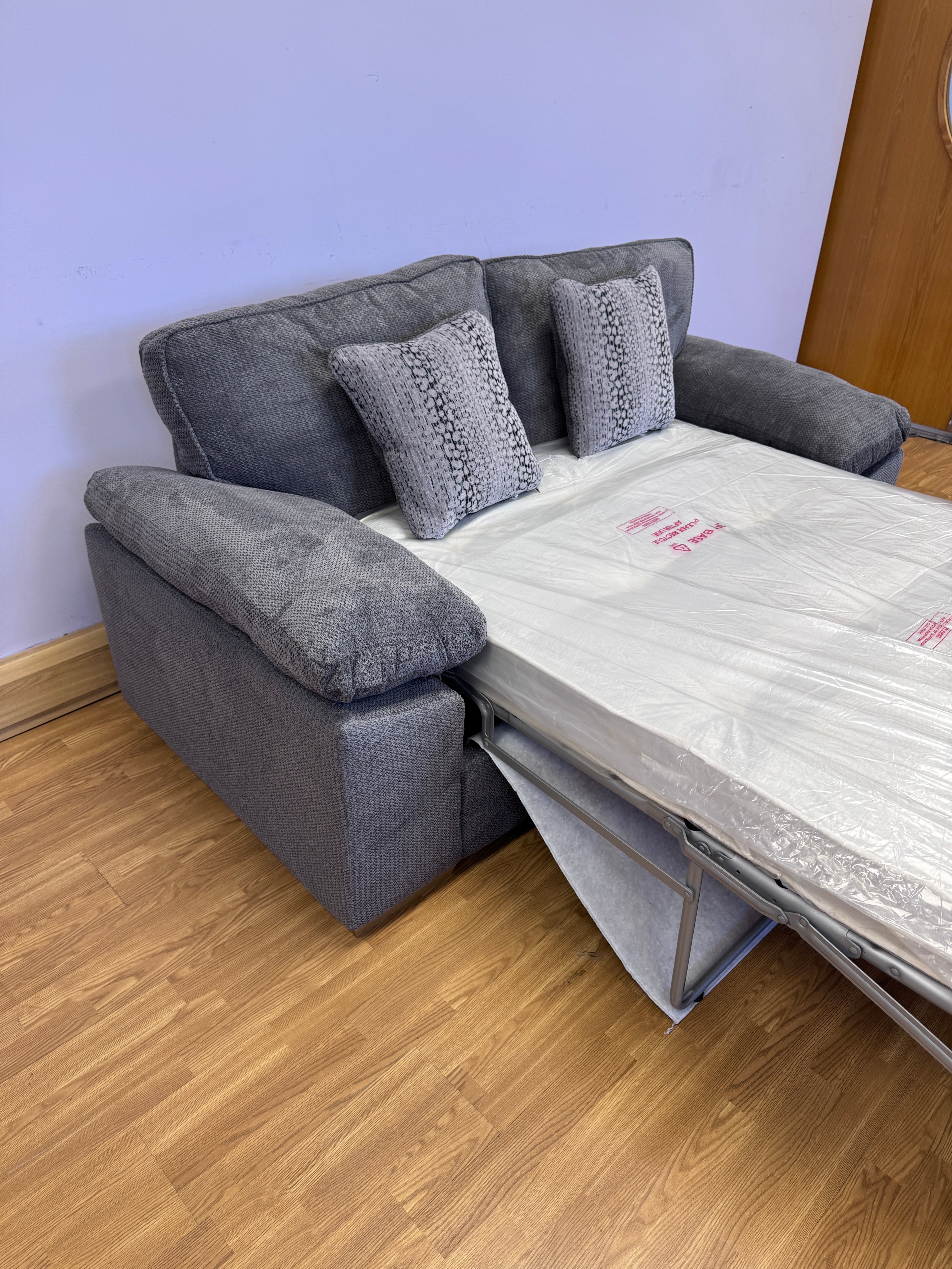 Dexter 2 seater standard back sofa bed in Rich Charcoal fabric