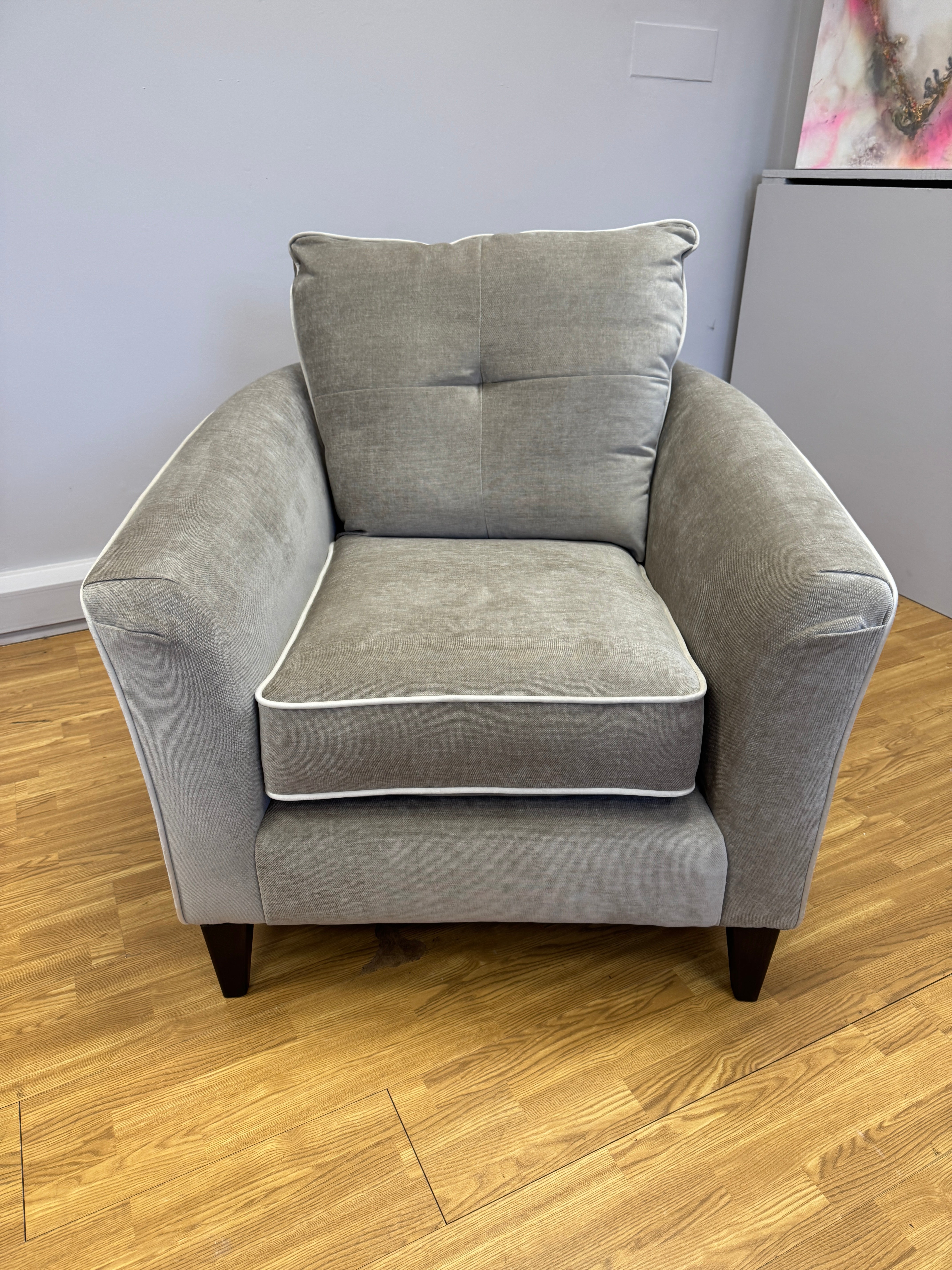Soho accent Armchair in Garda Acier taupe fabric