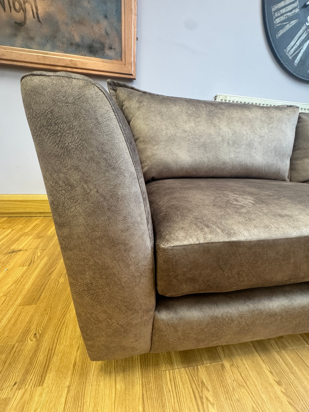 Matteo Large Loveseat / Cuddle chair in Kenzo Chocolate brown marble velvet