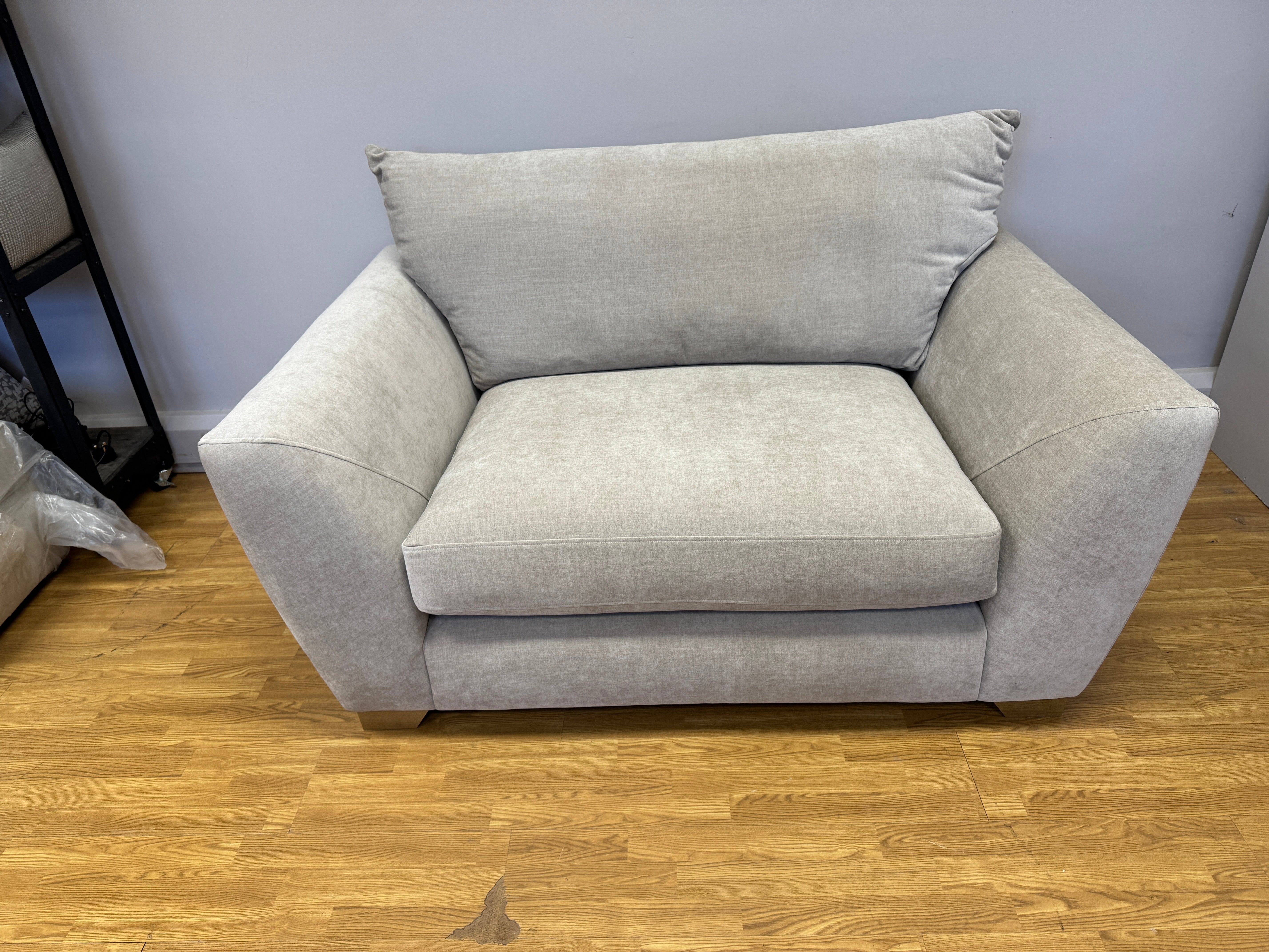 Mala large loveseat in Ellis Bamboo brushed cotton fabric