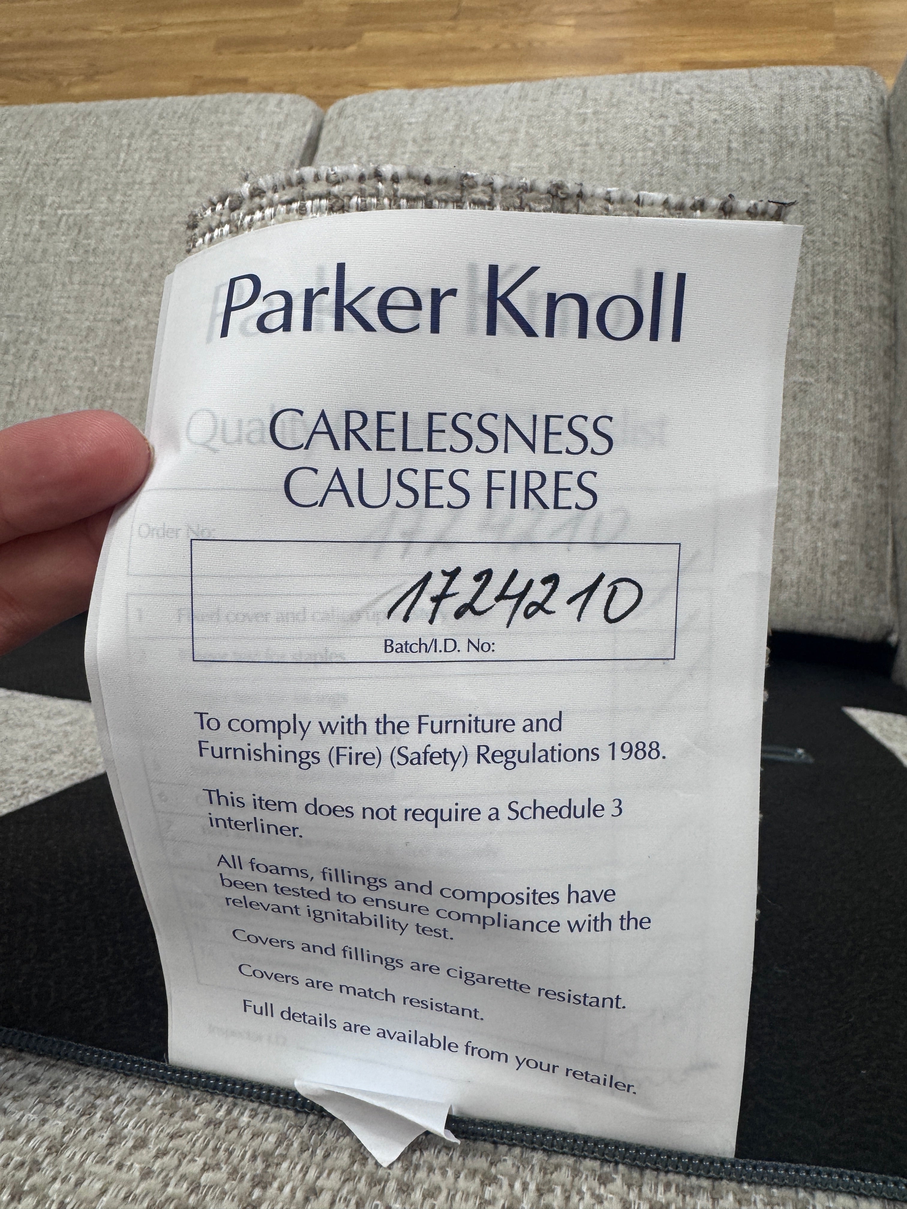 Parker Knoll Chicago 2 seater sofa in natural mix weave fabric (pair available)