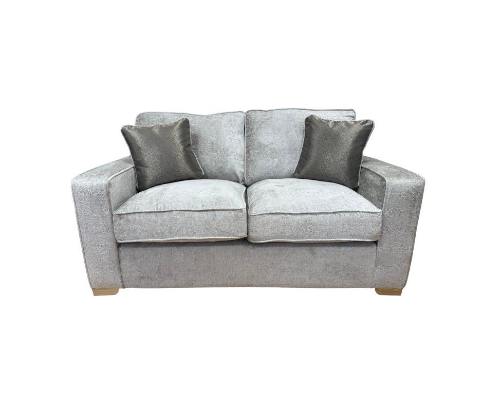 Chicago 2 seater sofa in Aaron Silver textured chenille