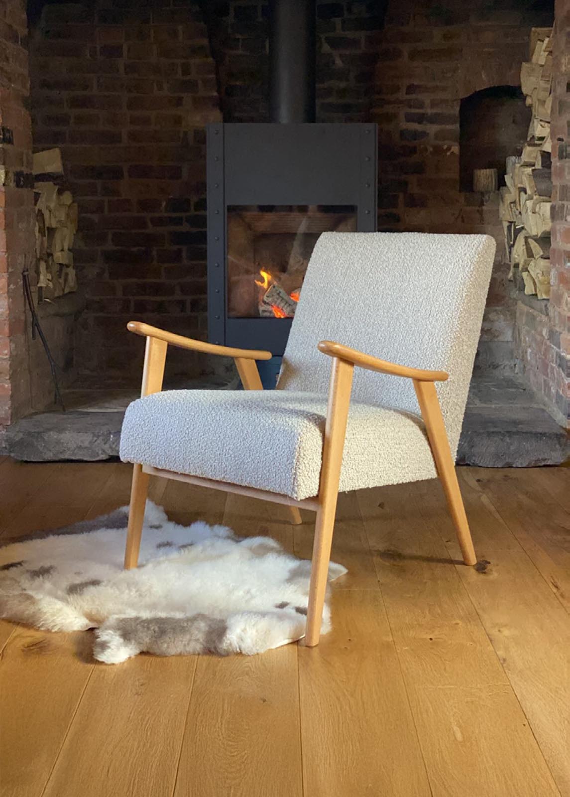 Brando accent chair with Ash (dark) wood finish