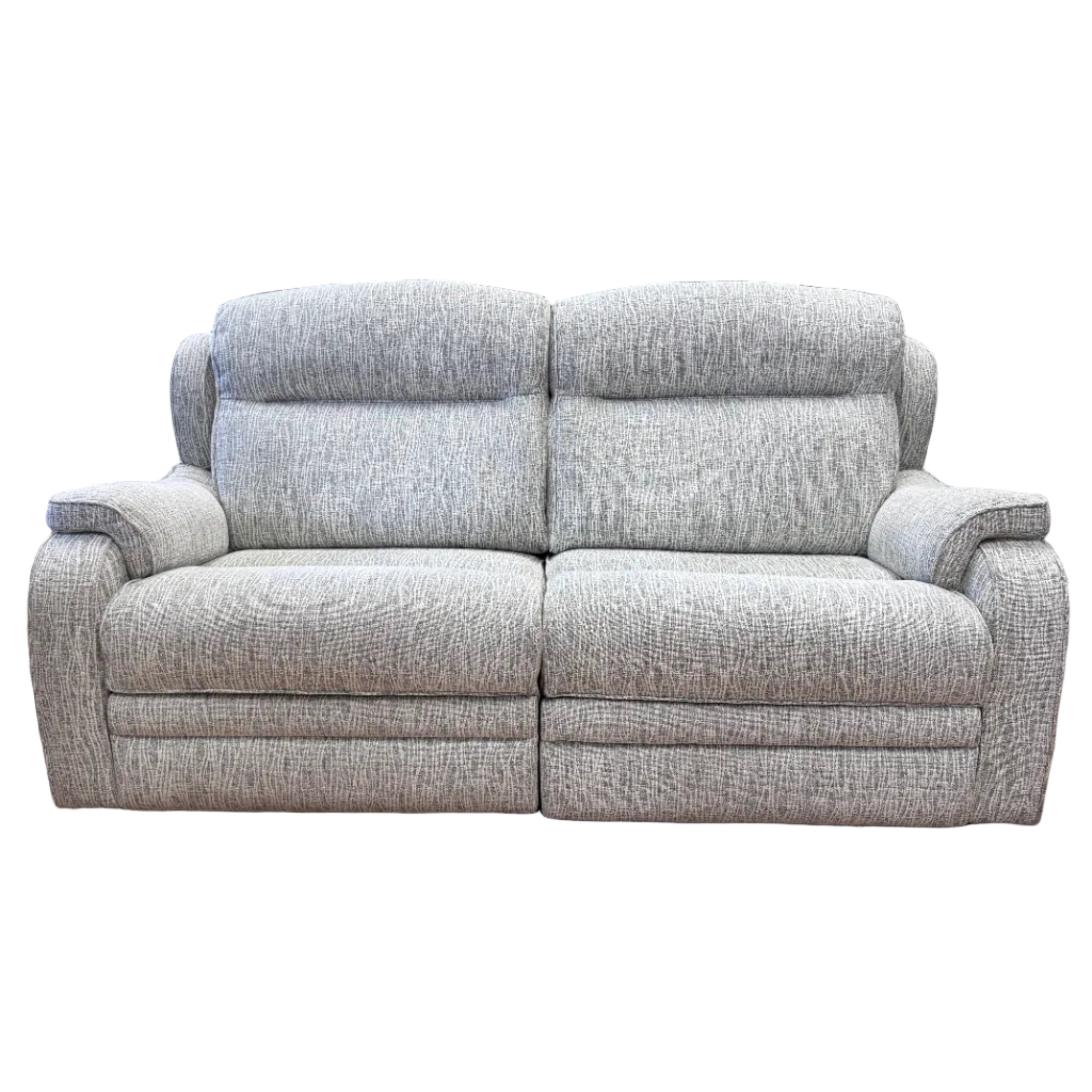 Parker Knoll Boston large 2 seater electric reclining split sofa in Cream mix fabric