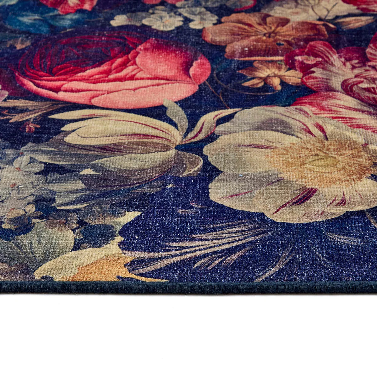 Eco-Washable Rug Signature Collection in Dark Florals (5 sizes available)