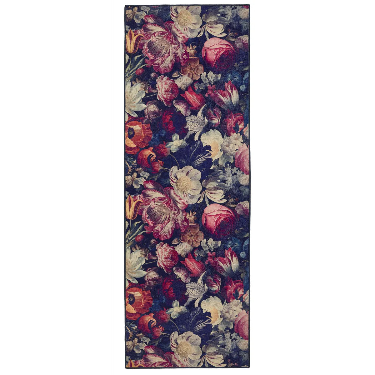 Eco-Washable Rug Signature Collection in Dark Florals (5 sizes available)