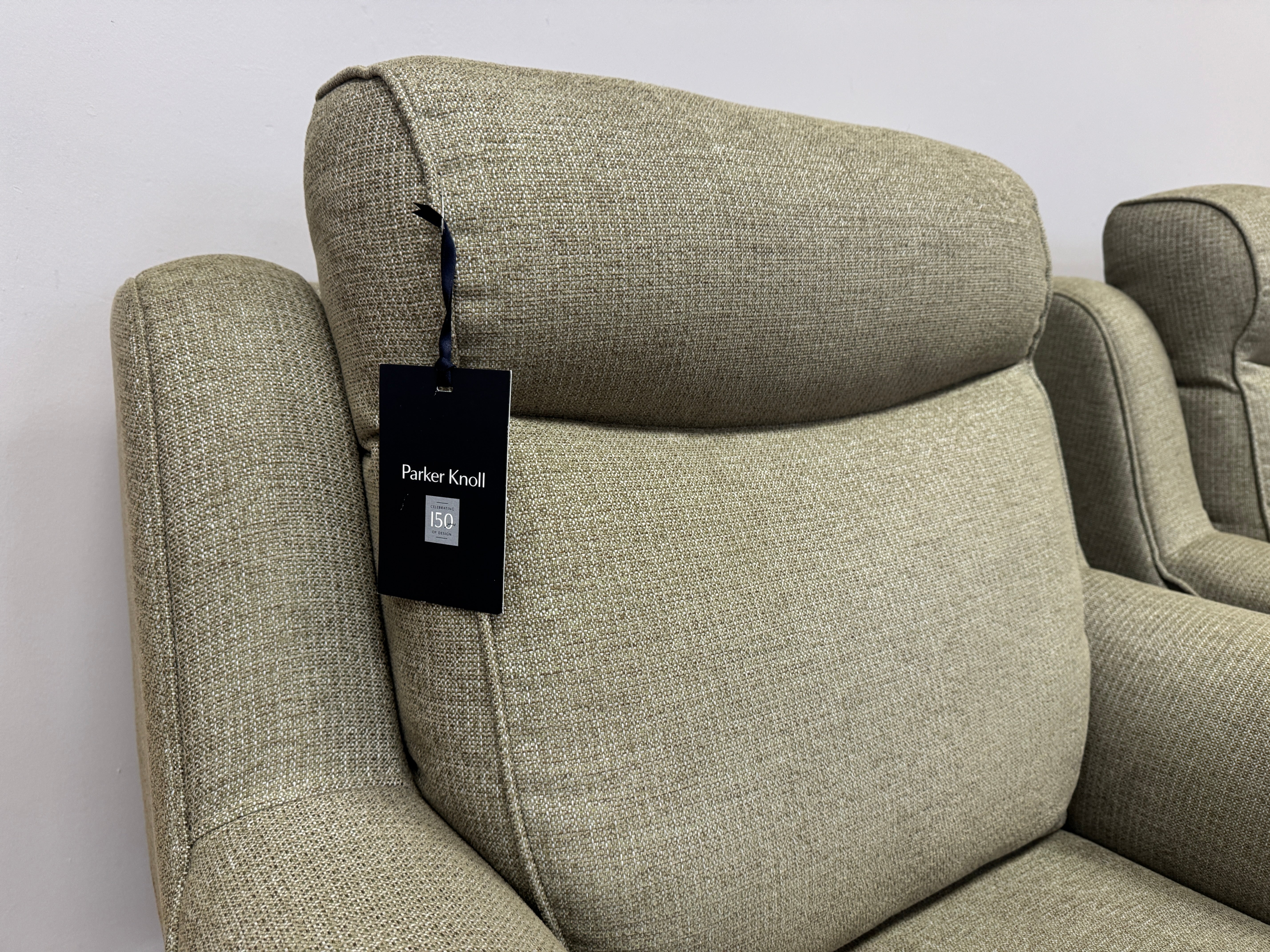 Parker Knoll Storage footstool in sage green fabric (matching chairs available)