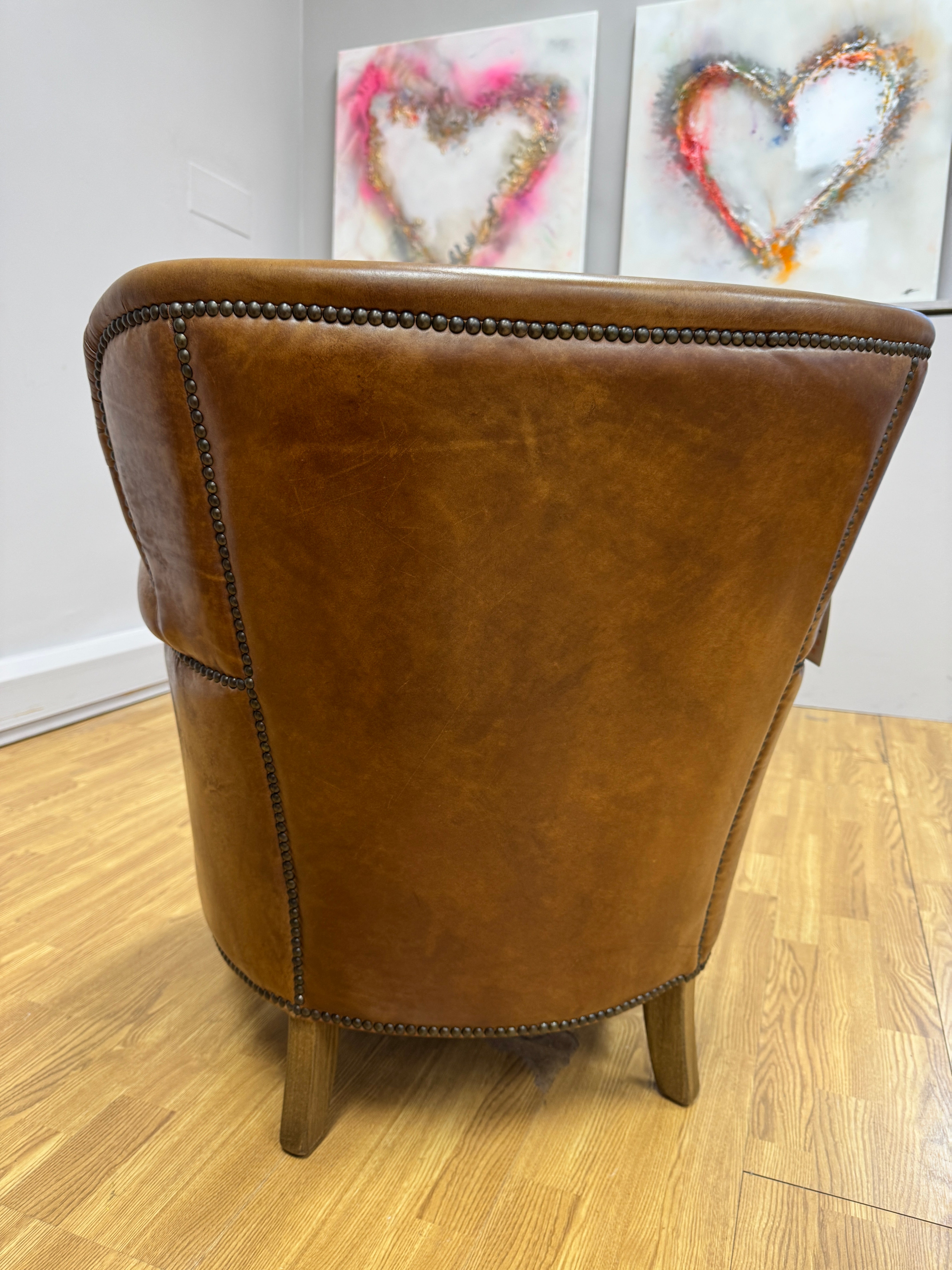 Halo Little Professor classic petite chair in Cognac leather