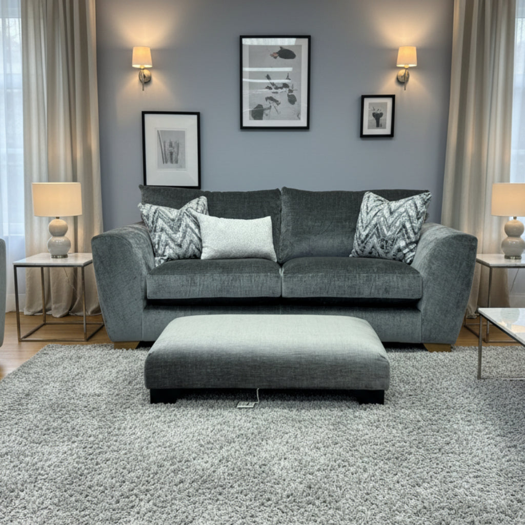 Mala 3 seater sofa in Dion Flagstone chenille fabric