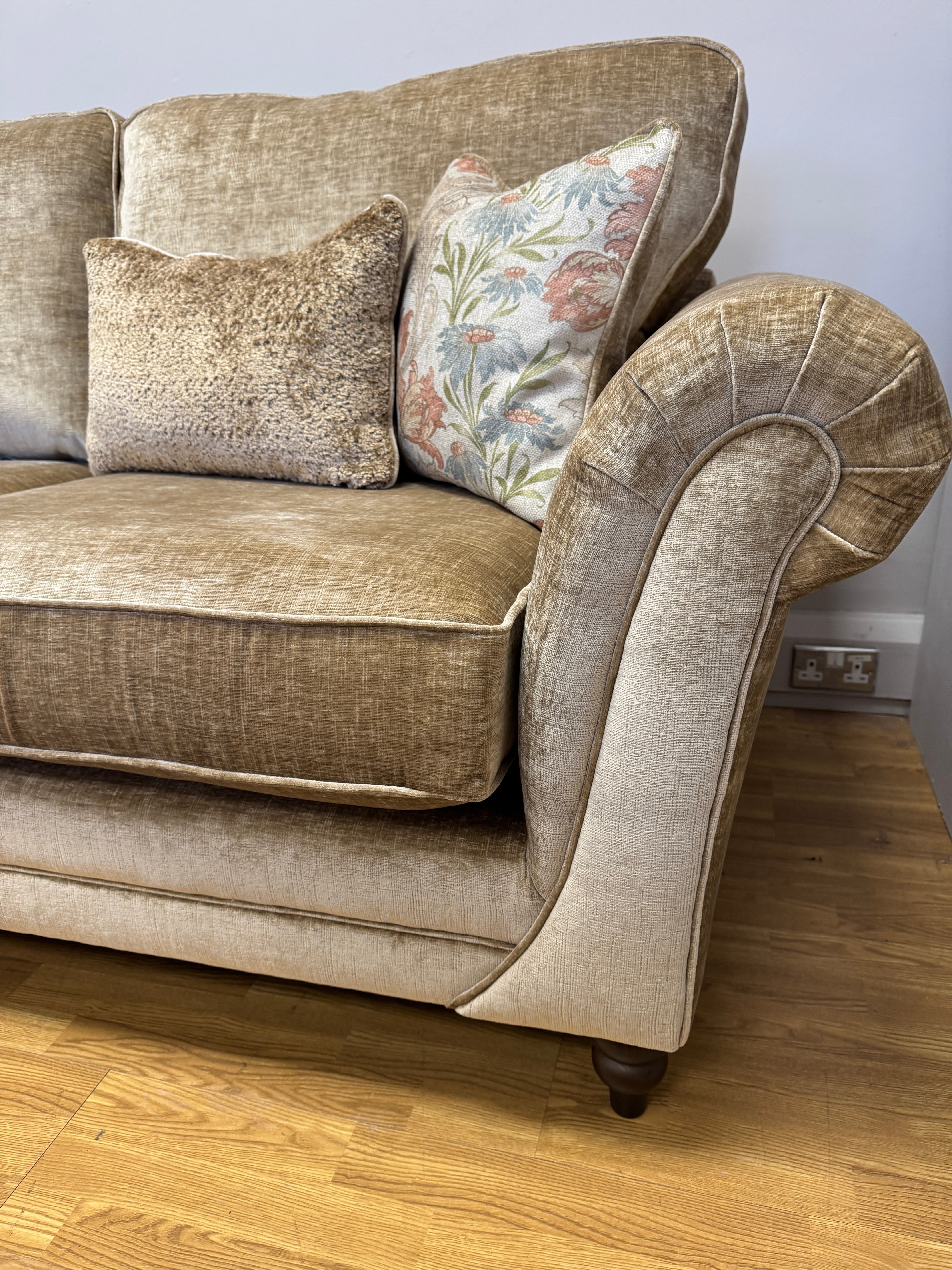 Danbury 3 seater sofa in Dion Sand textured chenille fabric