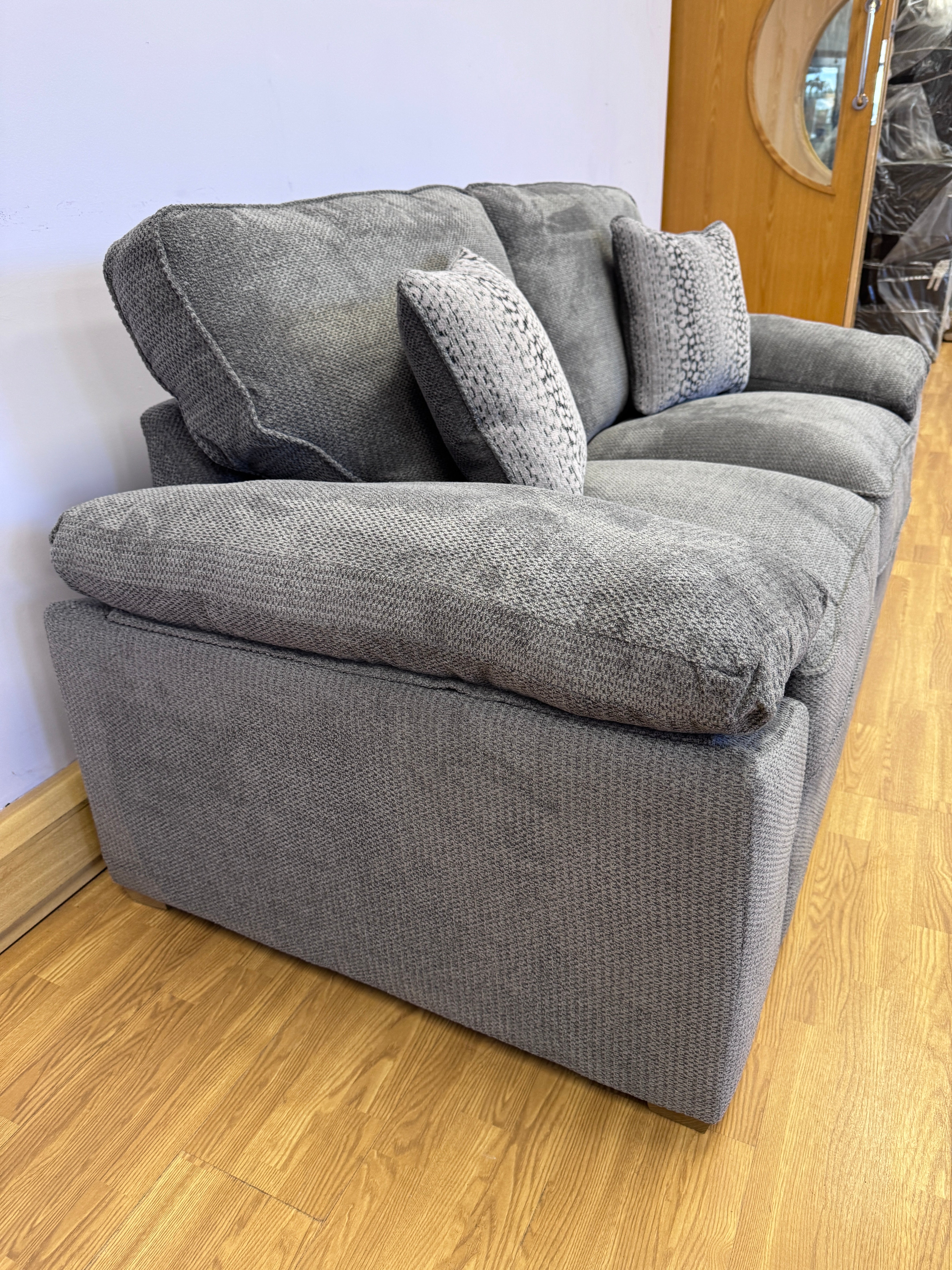 Dexter 2 seater standard back sofa bed in Rich Charcoal fabric