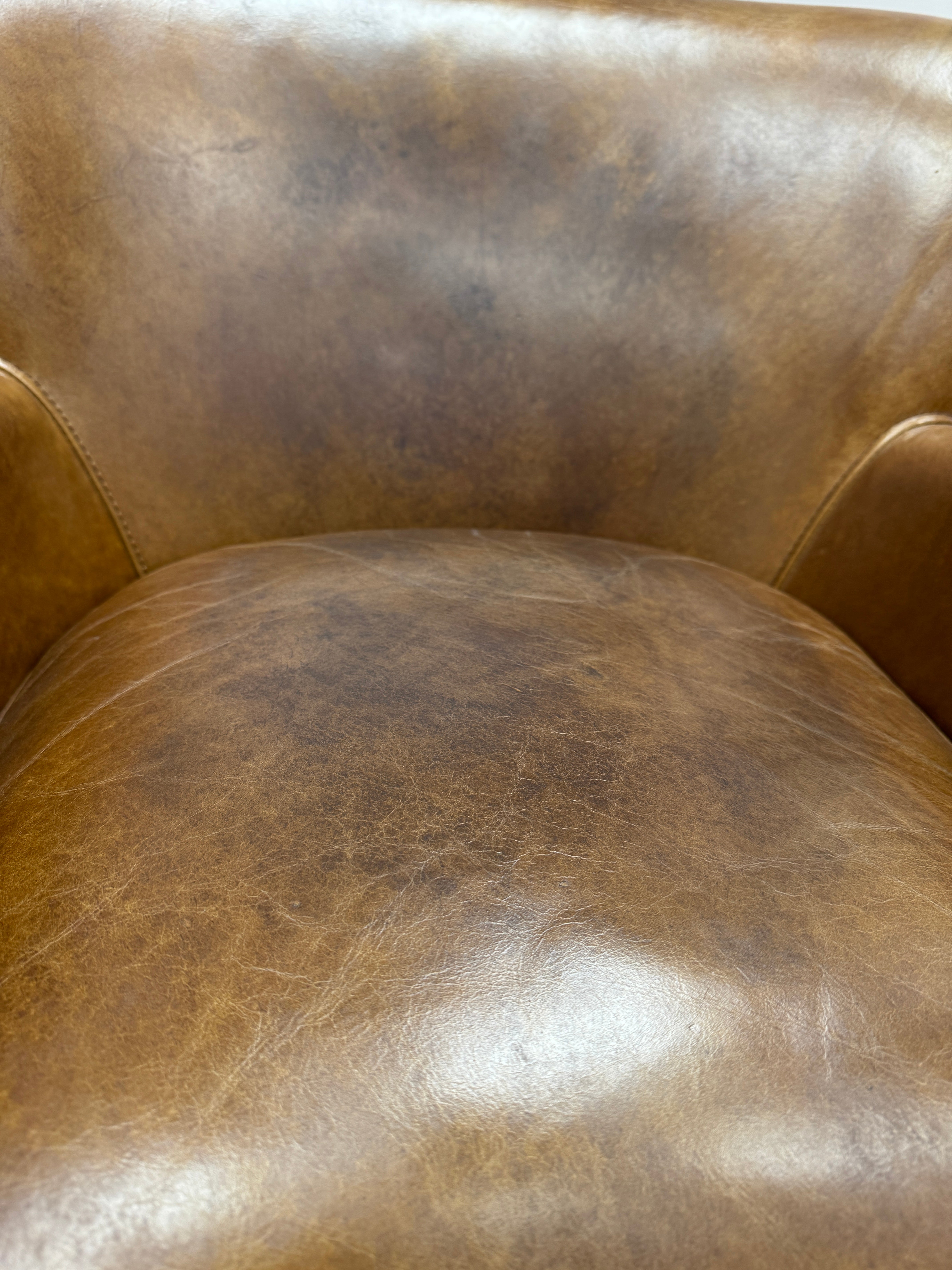 Halo Little Professor classic petite chair in Cognac leather