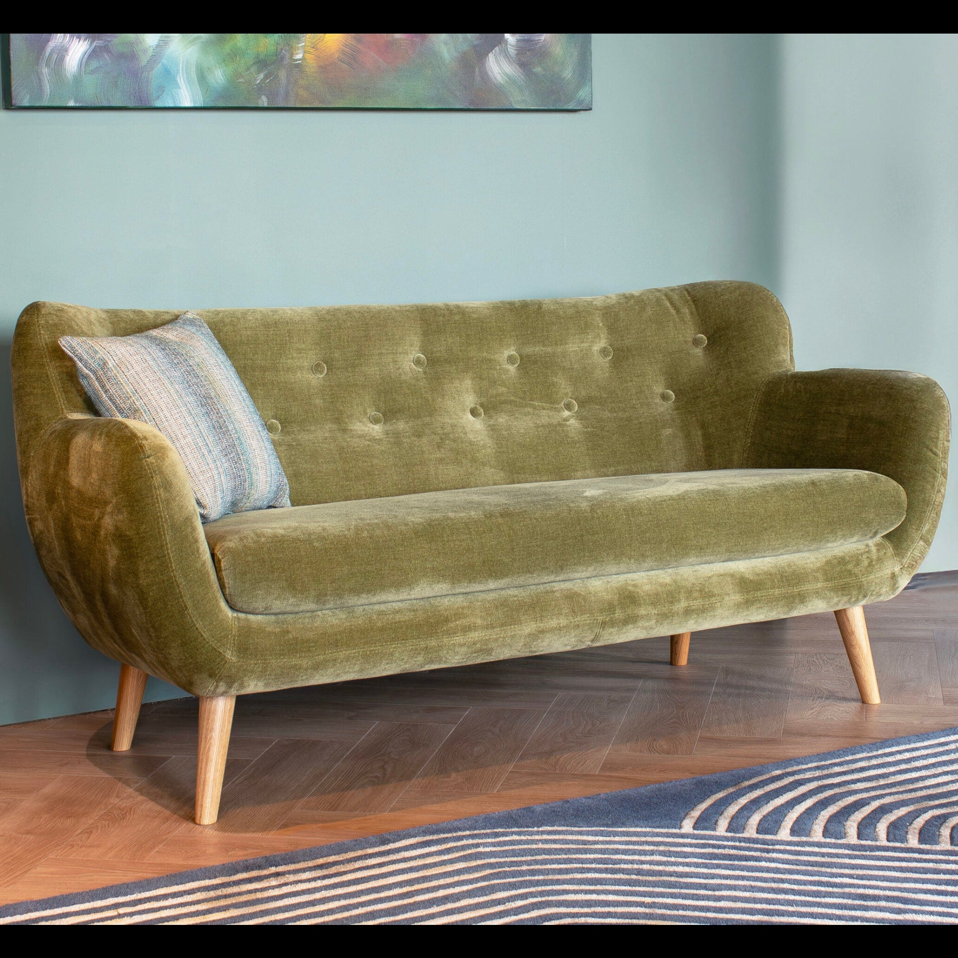 Samantha large slim bench seat sofa