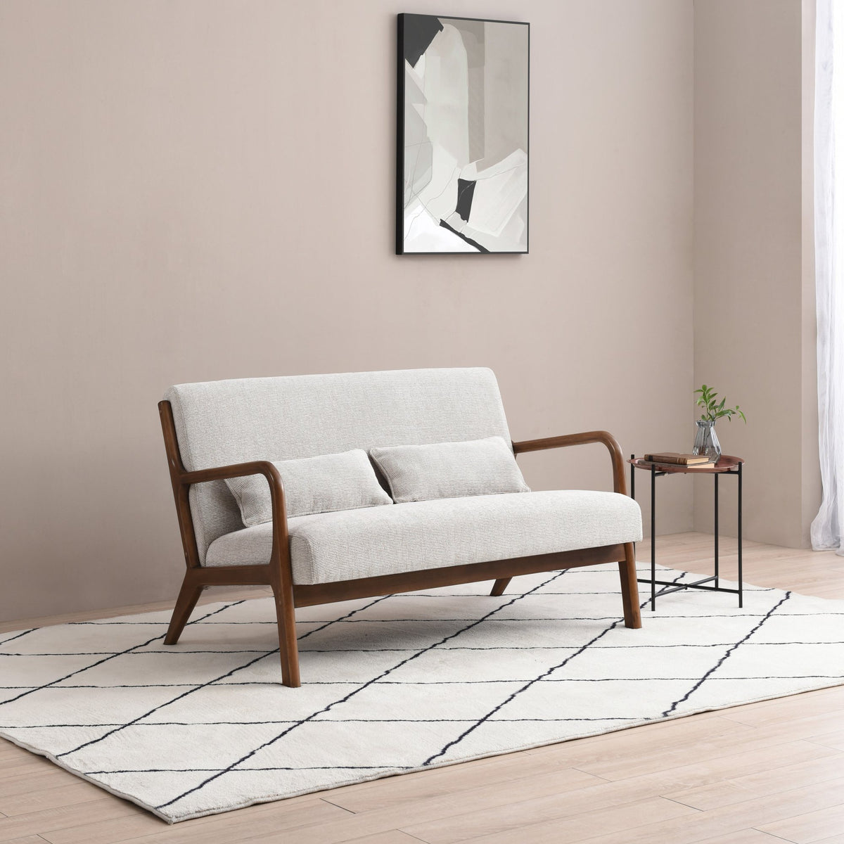 Inca 2 seater sofa / loveseat with Walnut frame