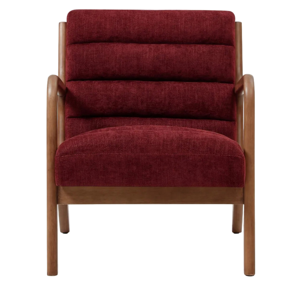 Inca ribbed accent chair with Walnut frame